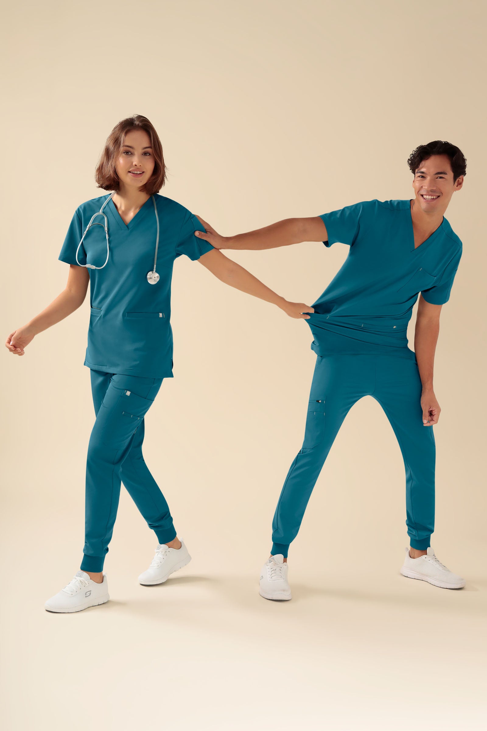 KAERE Hose Herren - Saumbündchen mit Beintaschen petrol, Vue de face