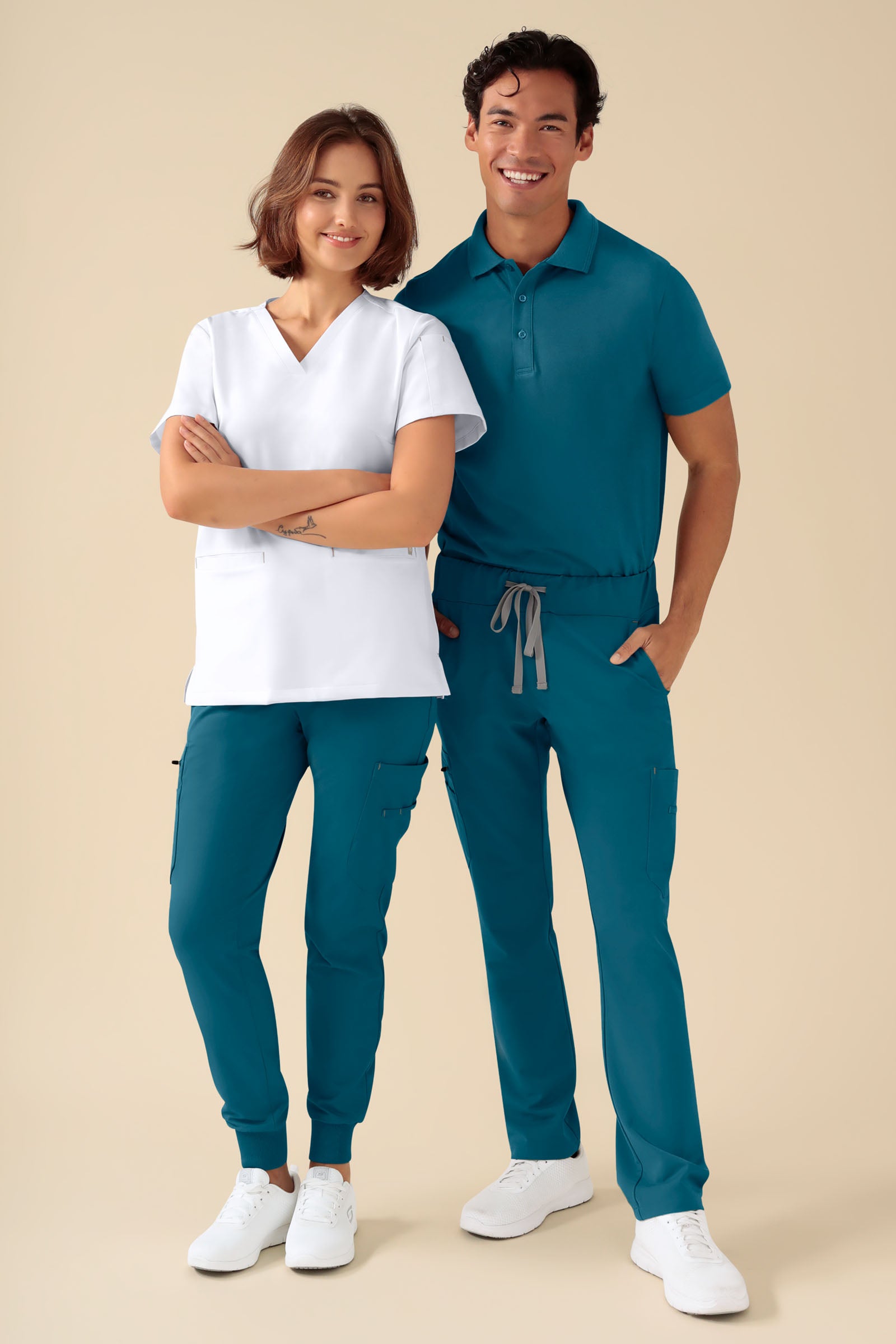 KAERE Hose Herren - gerader Saum mit Beintaschen petrol, Vue de face