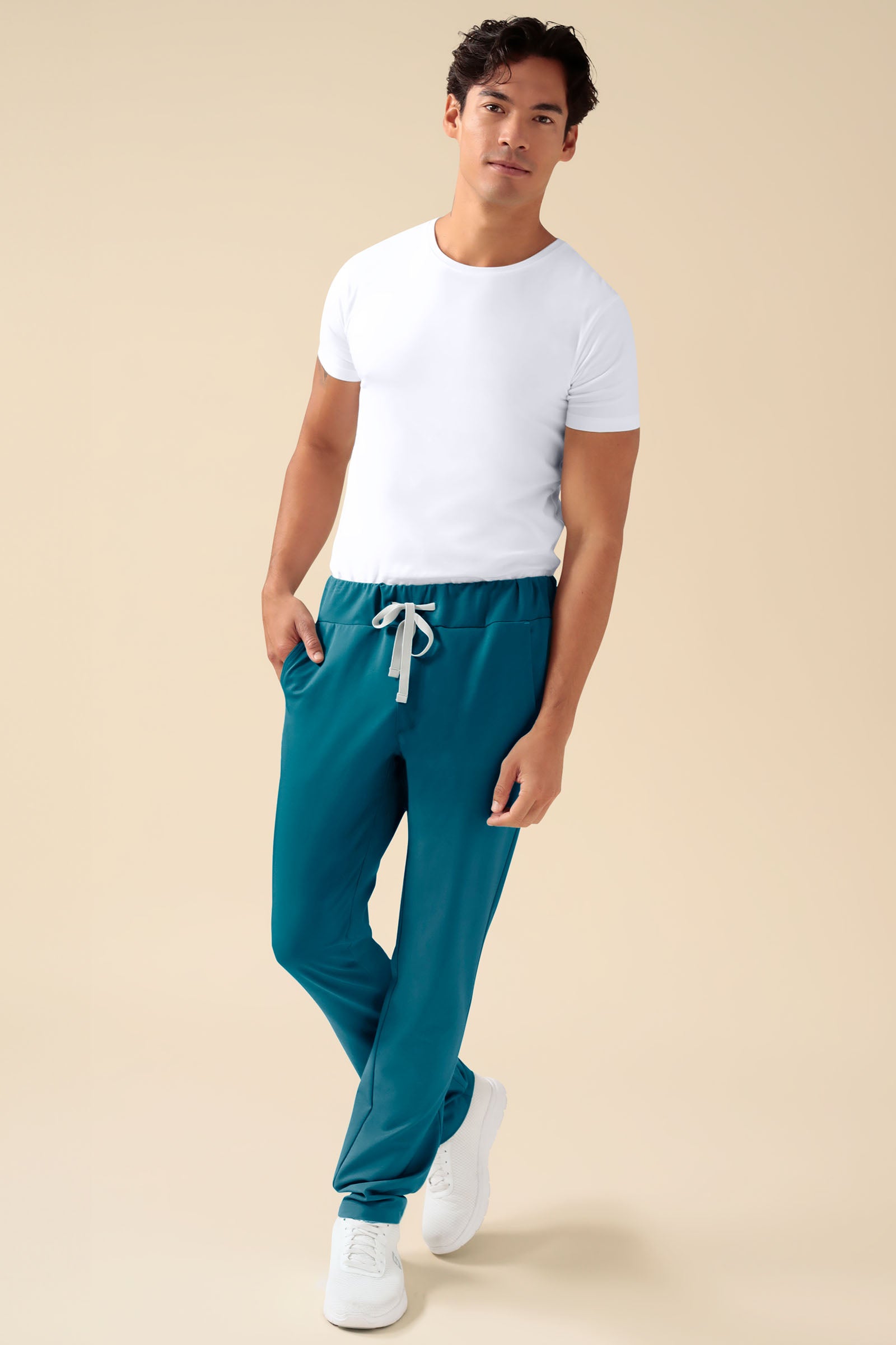 KAERE Hose Herren - gerader Saum ohne Beintaschen petrol
