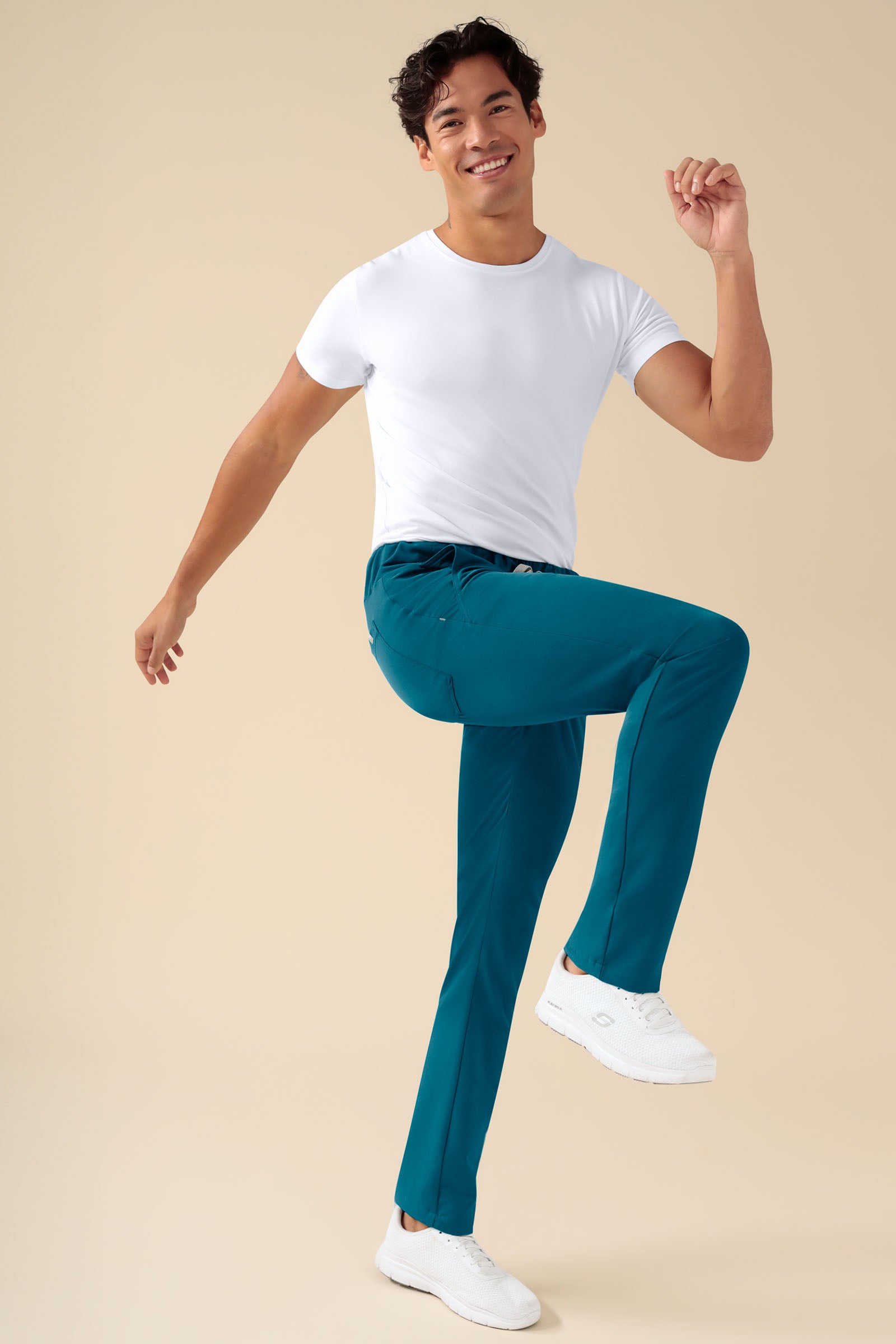 KAERE Hose Herren - gerader Saum ohne Beintaschen petrol