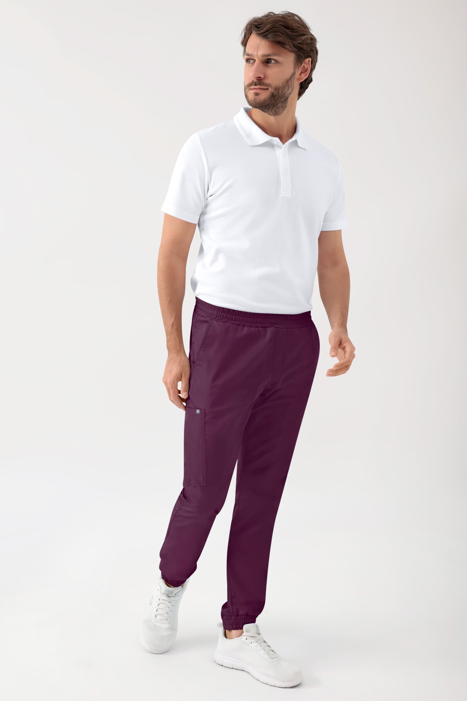 GREEN Stretch Hose Herren - Jogpants Style pflaume, Vue de face