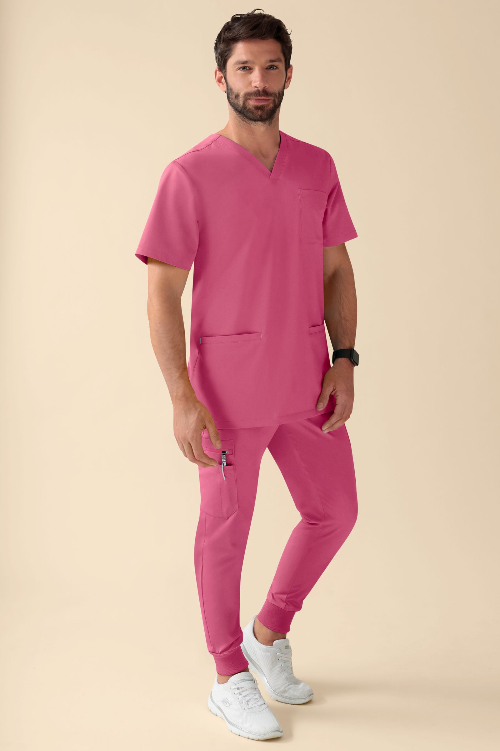 KAERE Hose Herren - Saumbündchen Kurzgr. mit Beintaschen rosenholz, Vue de face