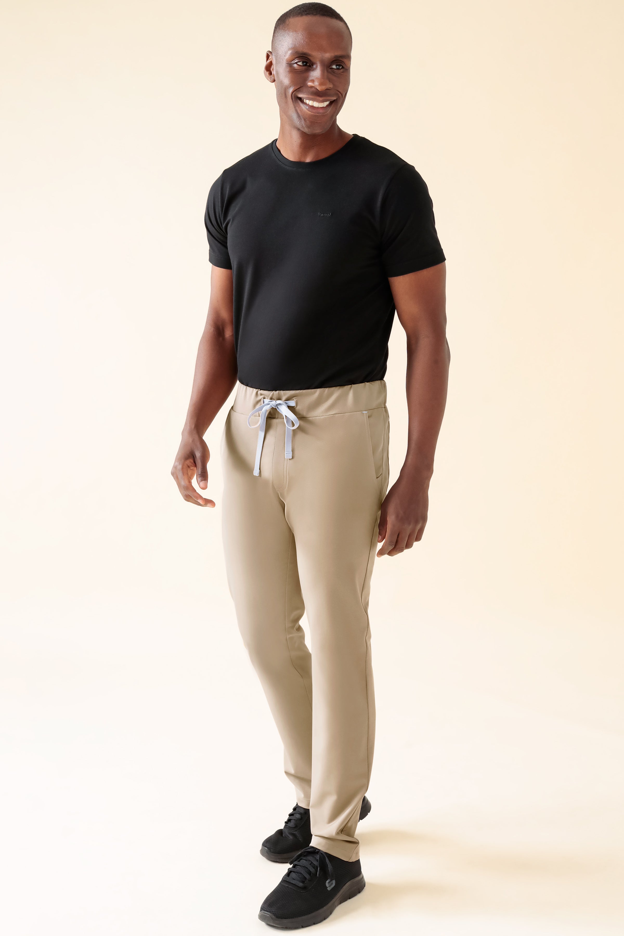 KAERE Hose Herren - gerader Saum ohne Beintaschen sand