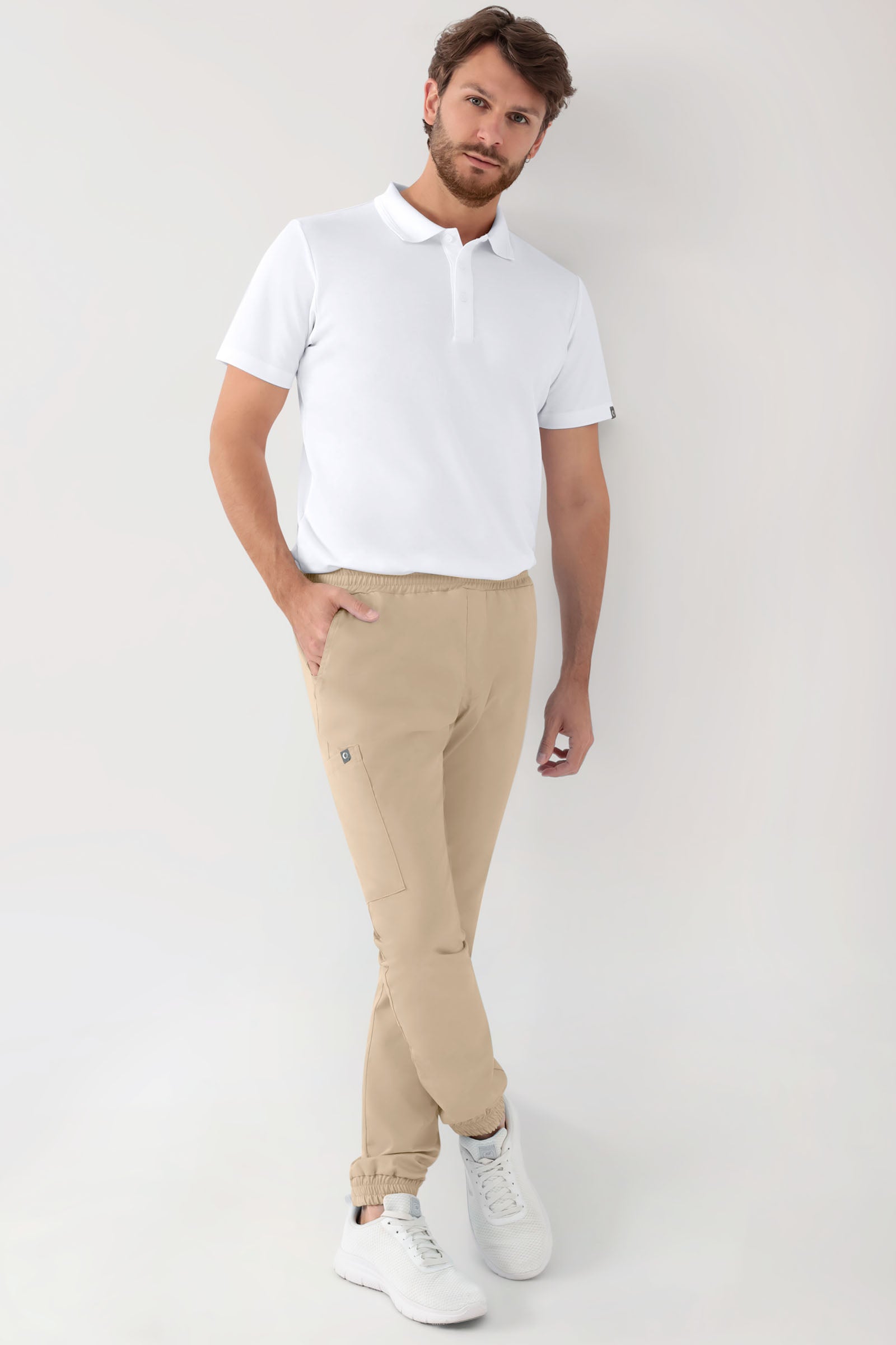 GREEN Stretch Hose Herren - Jogpants Style sand