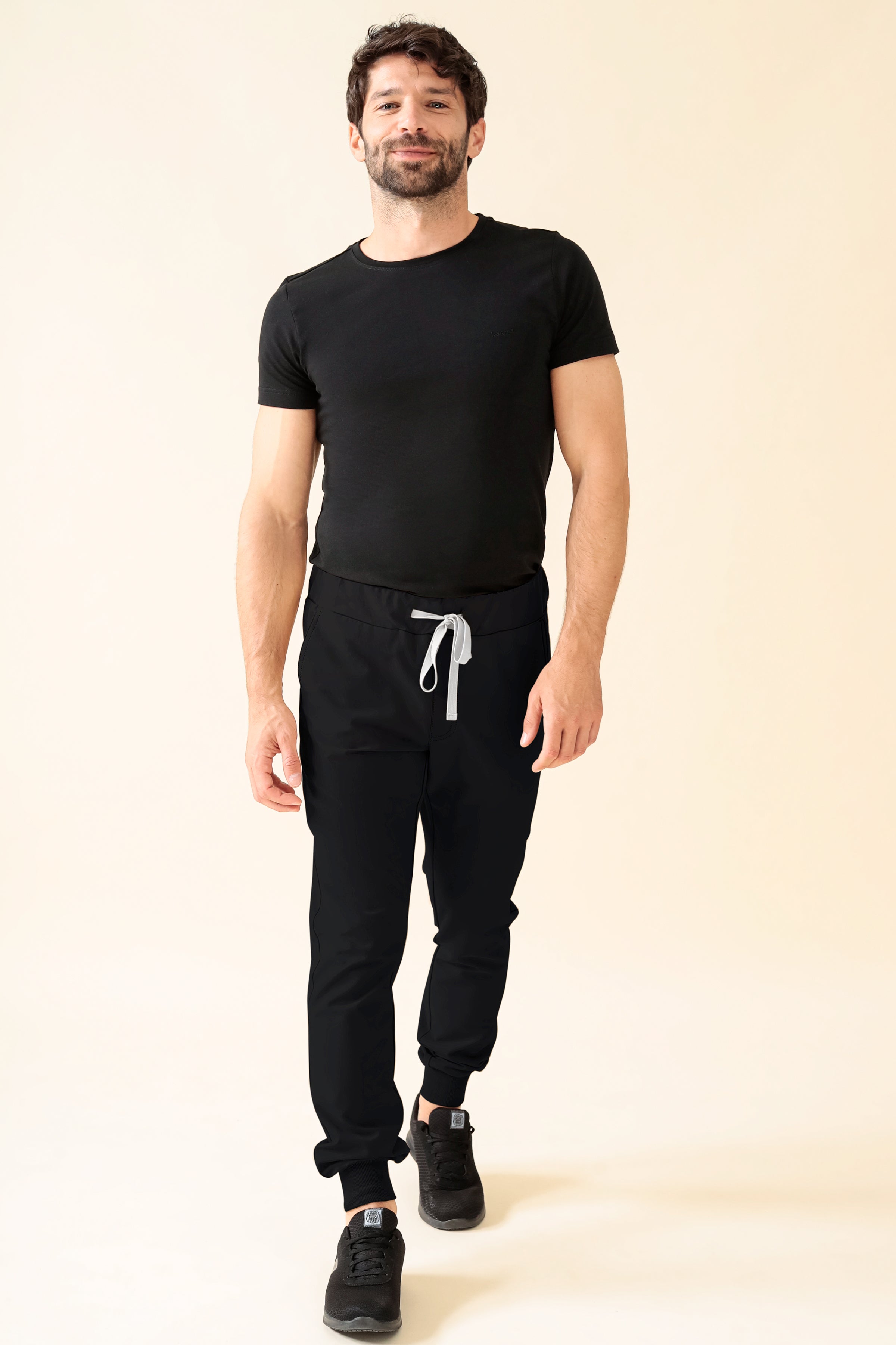 KAERE Hose Herren - Saumbündchen Kurzgr. ohne Beintaschen schwarz