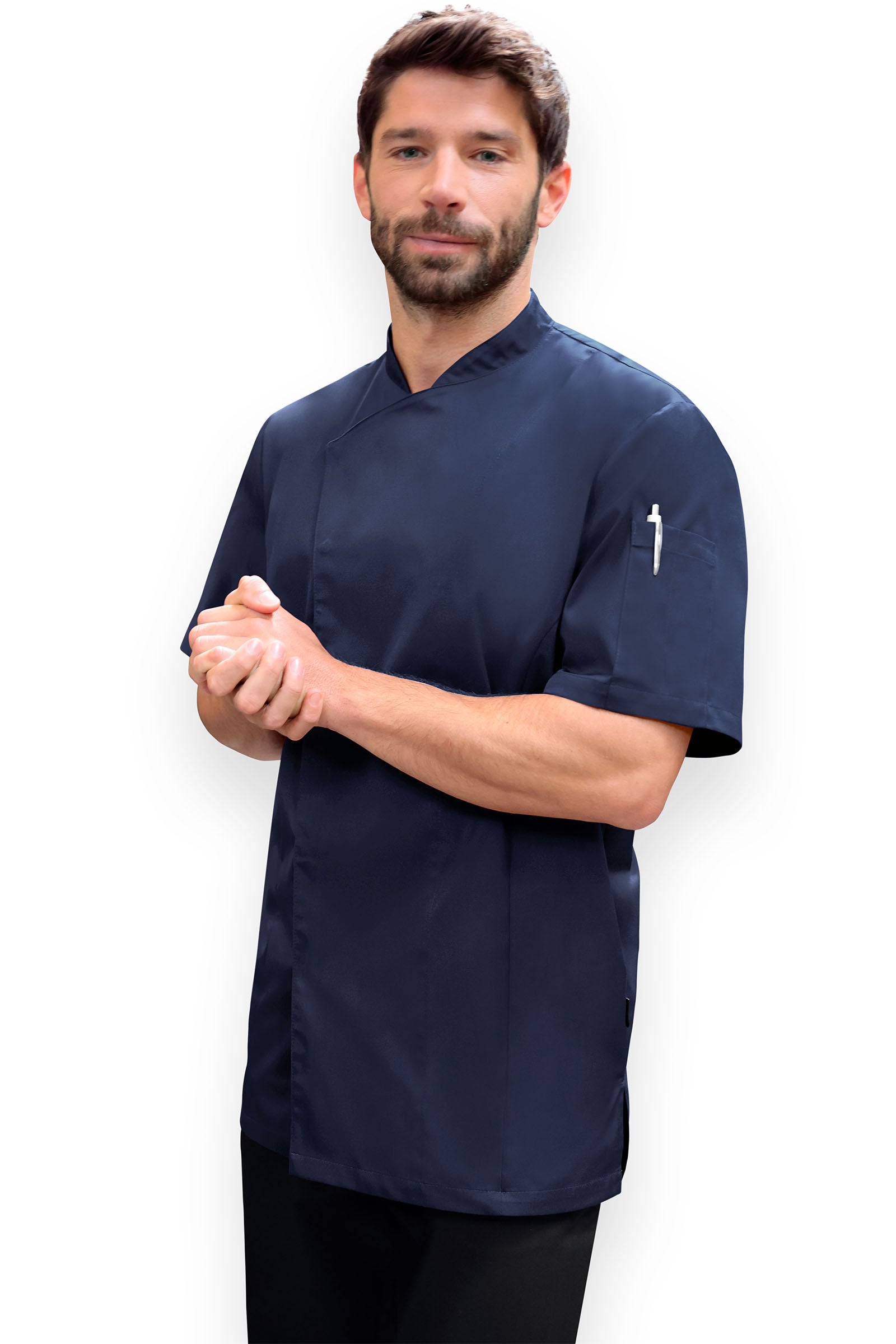 Gastro Kochjacke Herren - 1/2 Arm navy