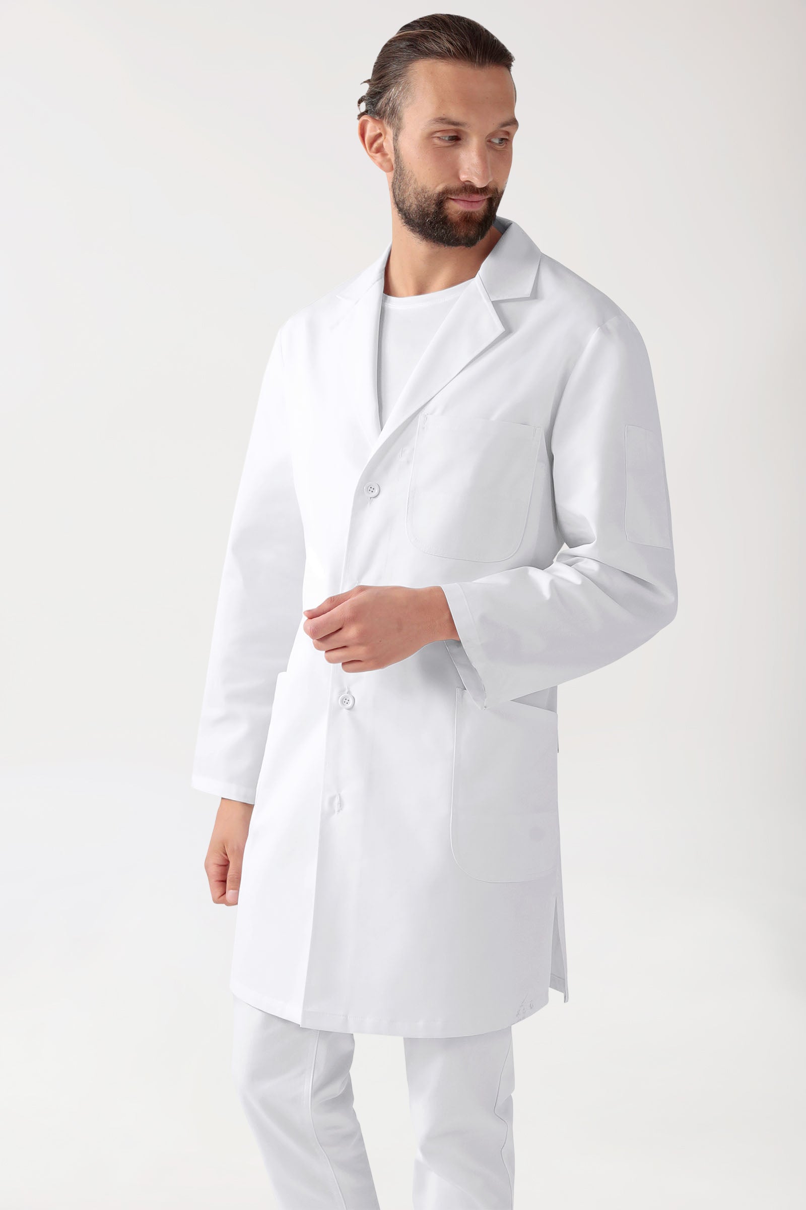 Mantel Herren - Reverskragen weiss, Vue de face
