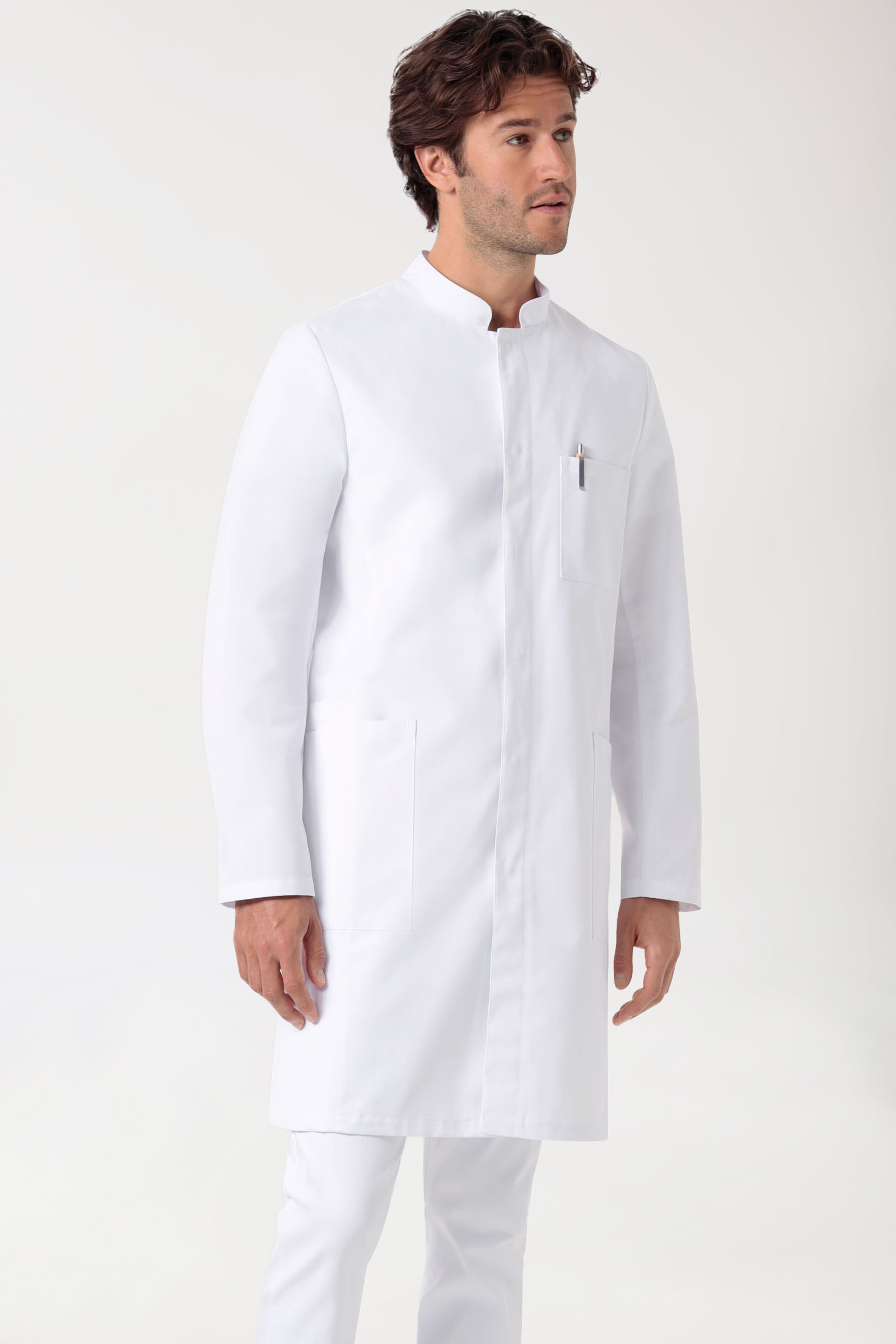 Mantel Herren - Stehkragen weiss