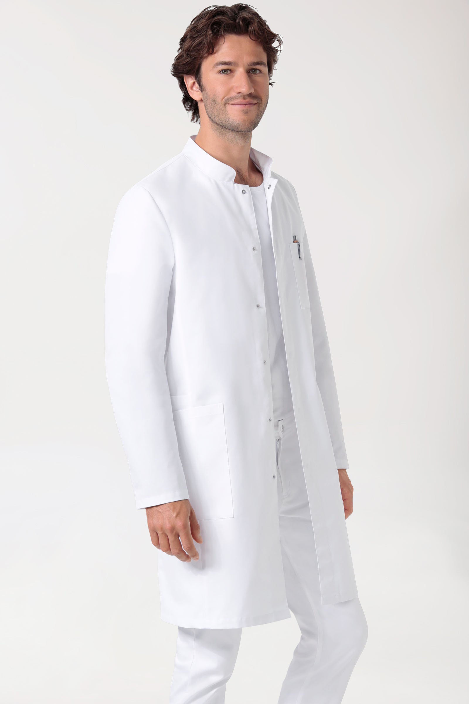 Mantel Herren - Stehkragen weiss