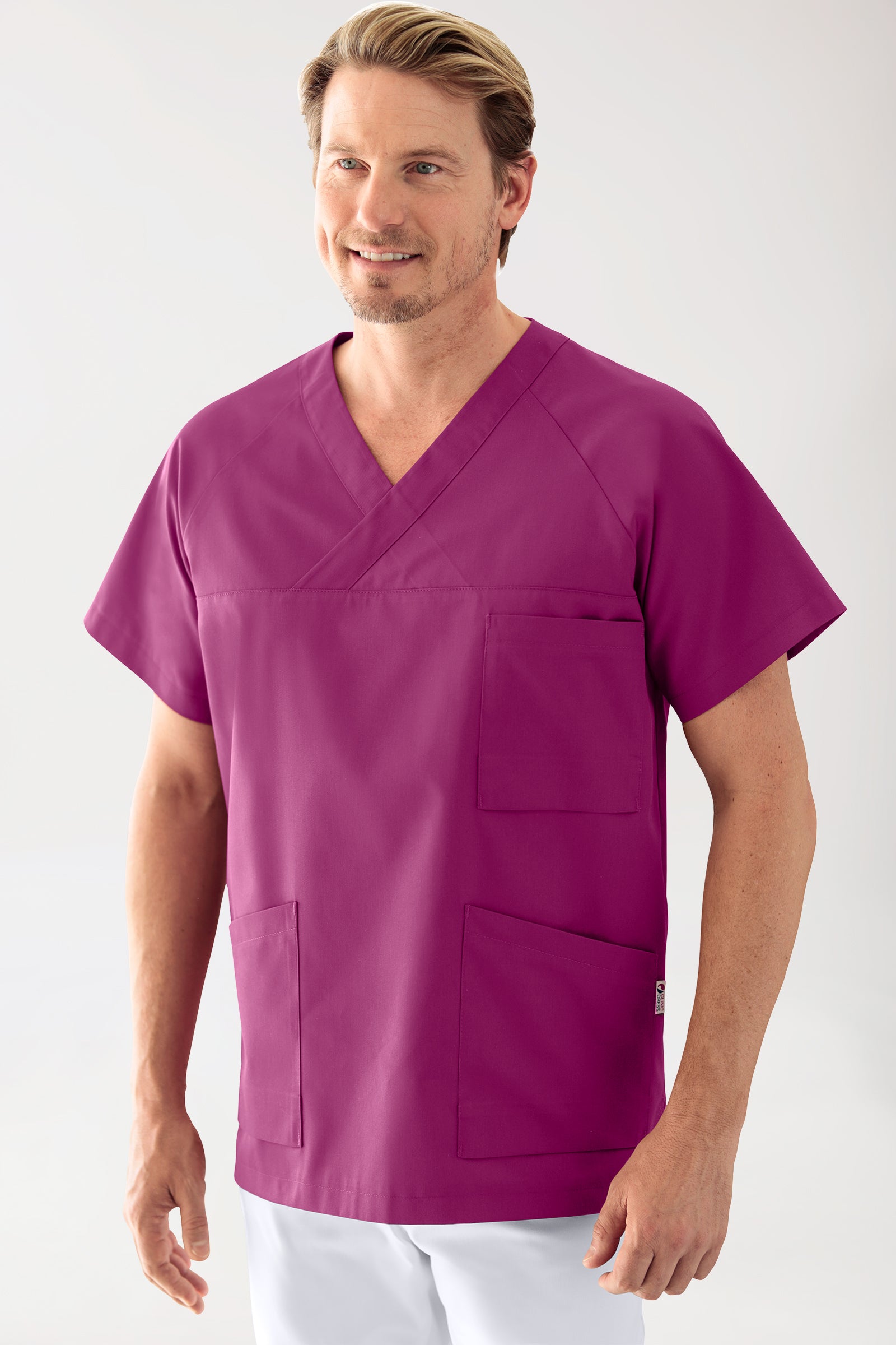 CORE Schlupfkasack Herren - 3er-Pack - V-Ausschnitt berry