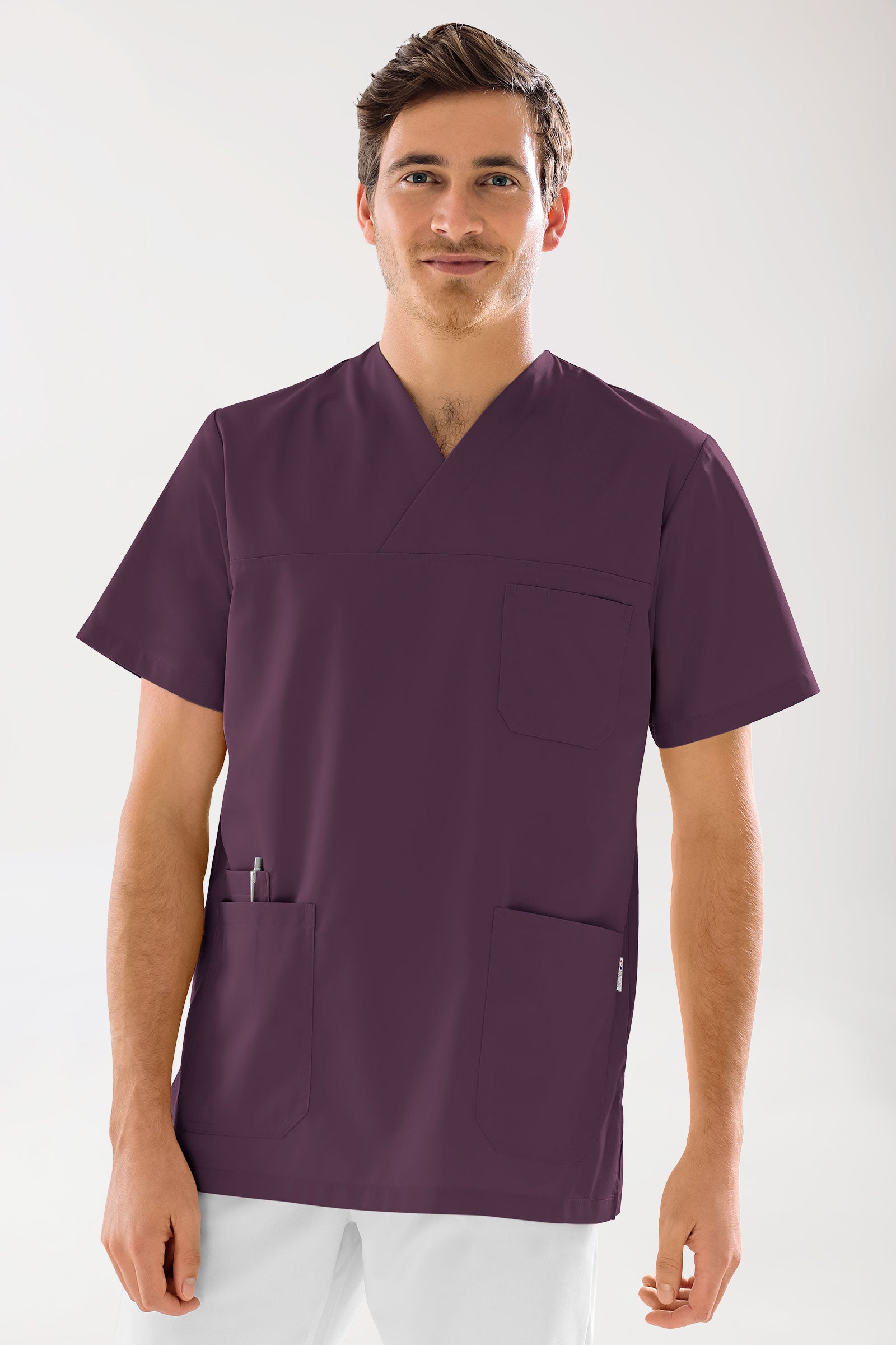 GREEN Schlupfkasack Herren - V-Ausschnitt black berry