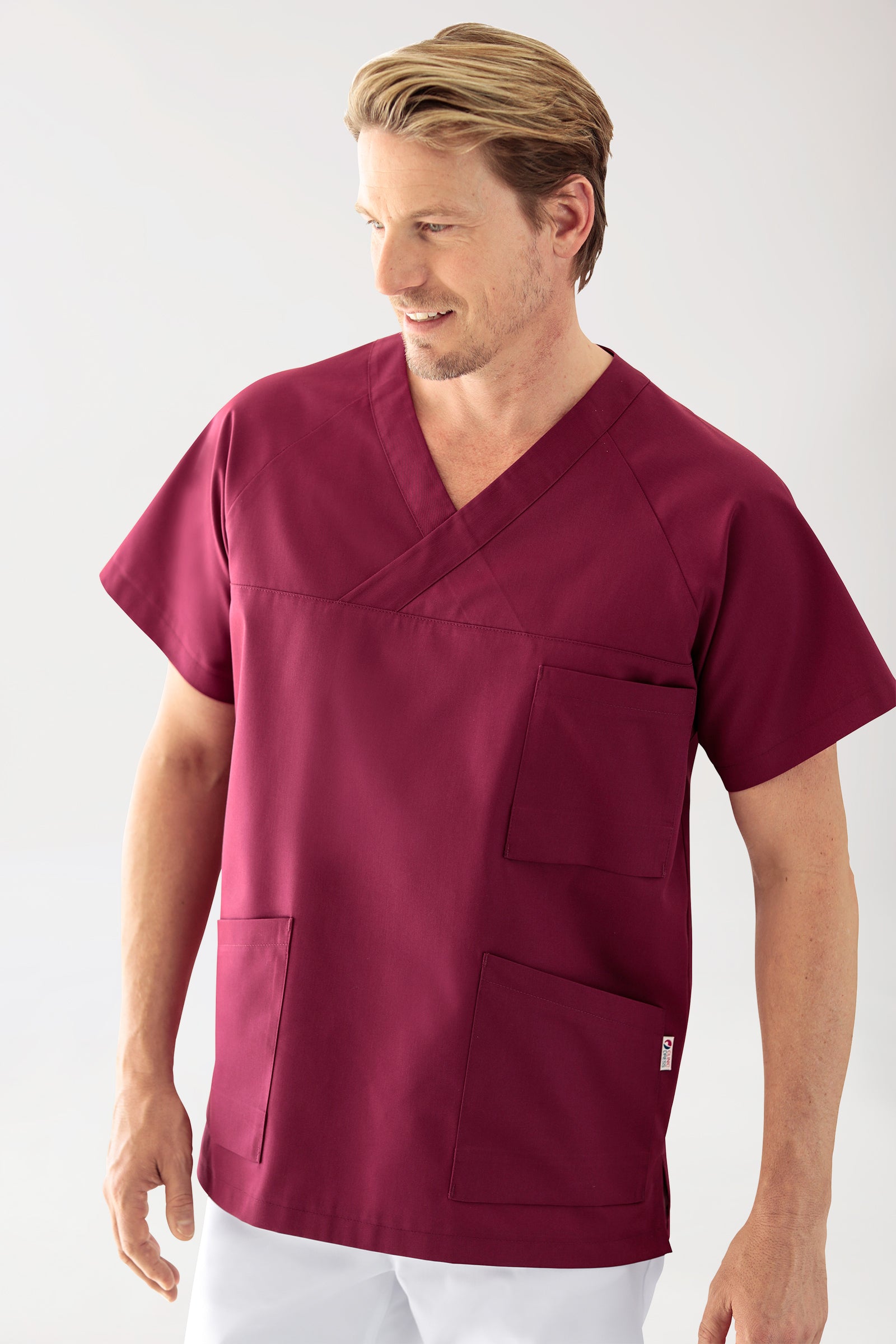 CORE Schlupfkasack Herren - 3er-Pack - V-Ausschnitt bordeaux