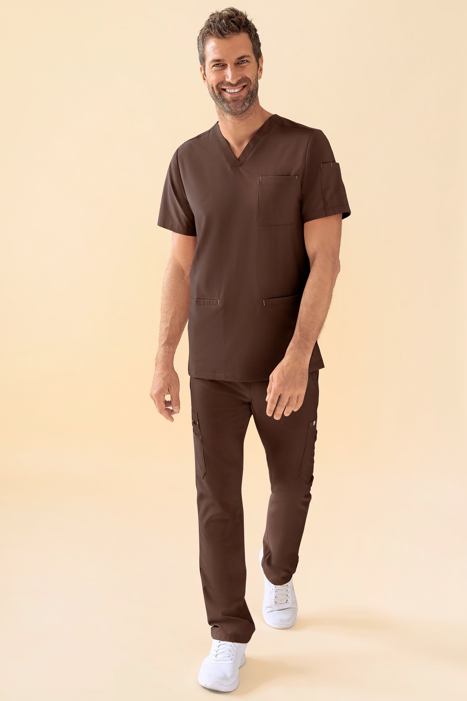 KAERE Schlupfkasack Herren - V-Ausschnitt coffee