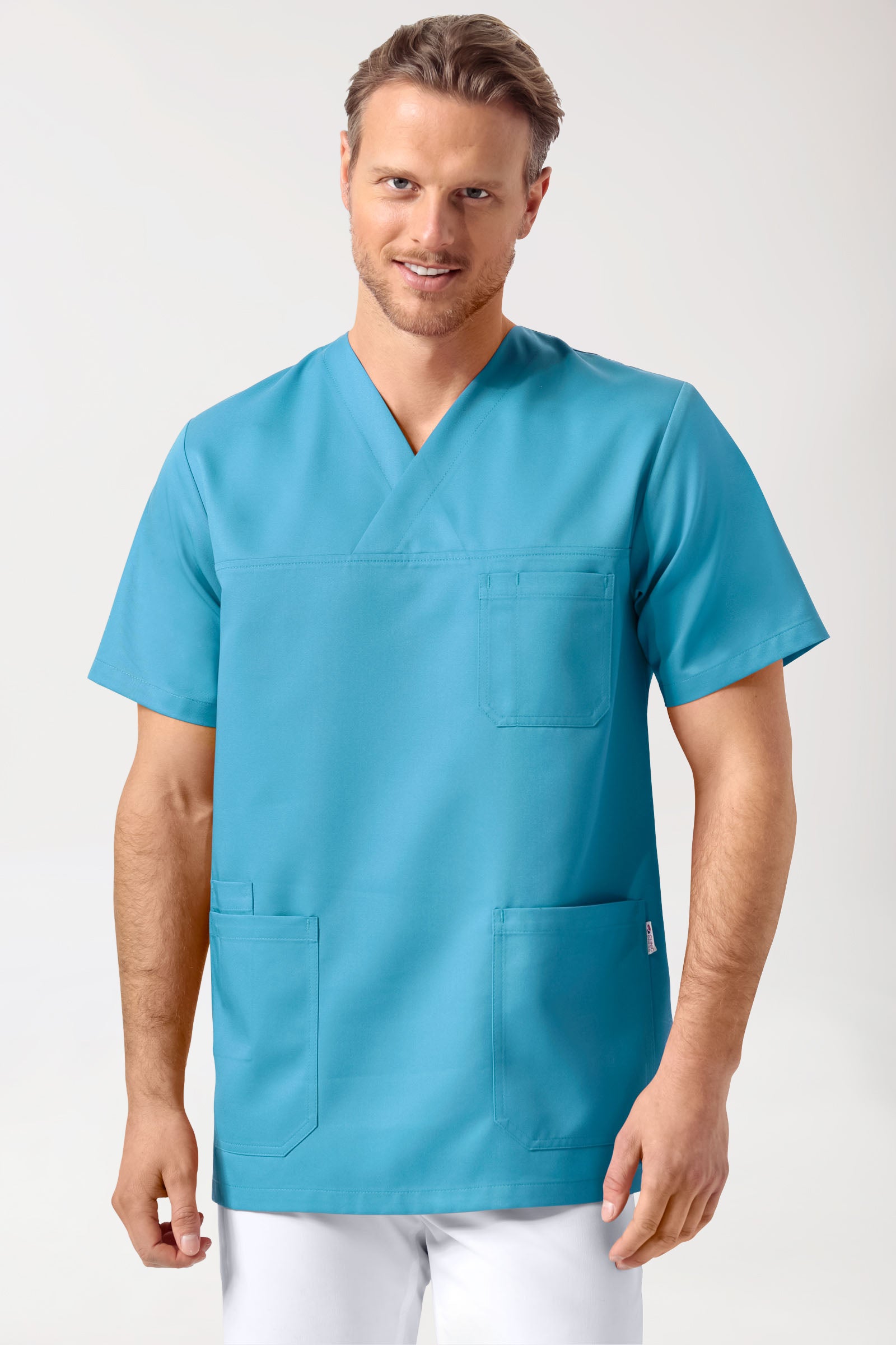 GREEN Schlupfkasack Herren - V-Ausschnitt dark türkis