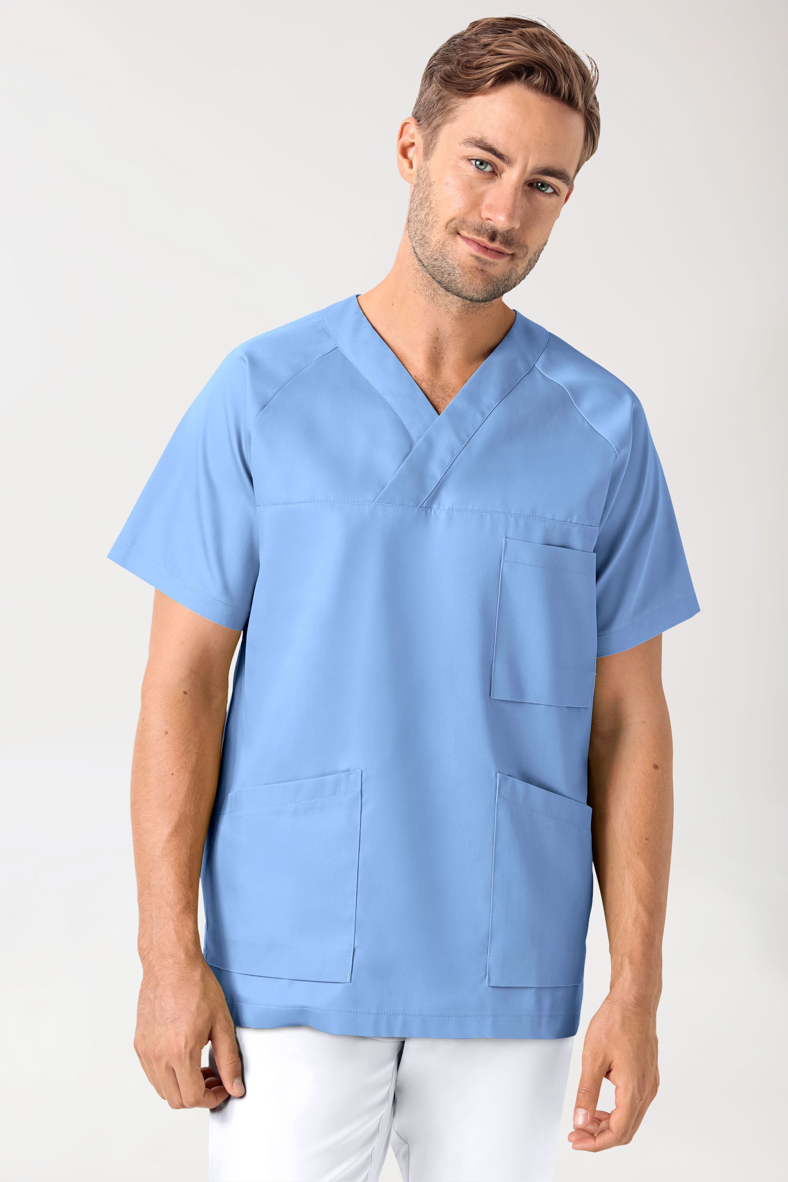 CORE Schlupfkasack Herren - V-Ausschnitt himmelblau, Vue de face