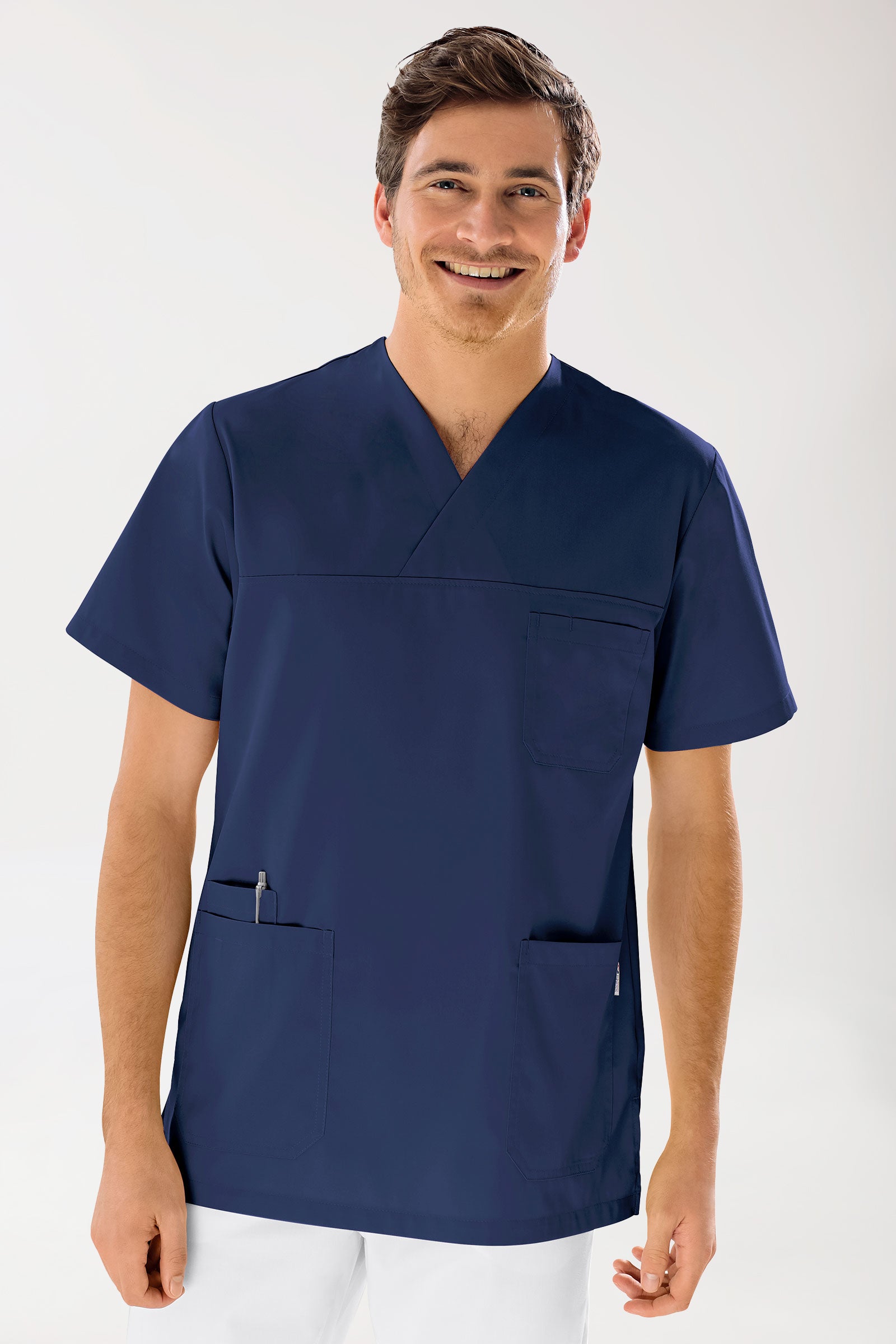GREEN Schlupfkasack Herren - V-Ausschnitt navy, Vorderansicht