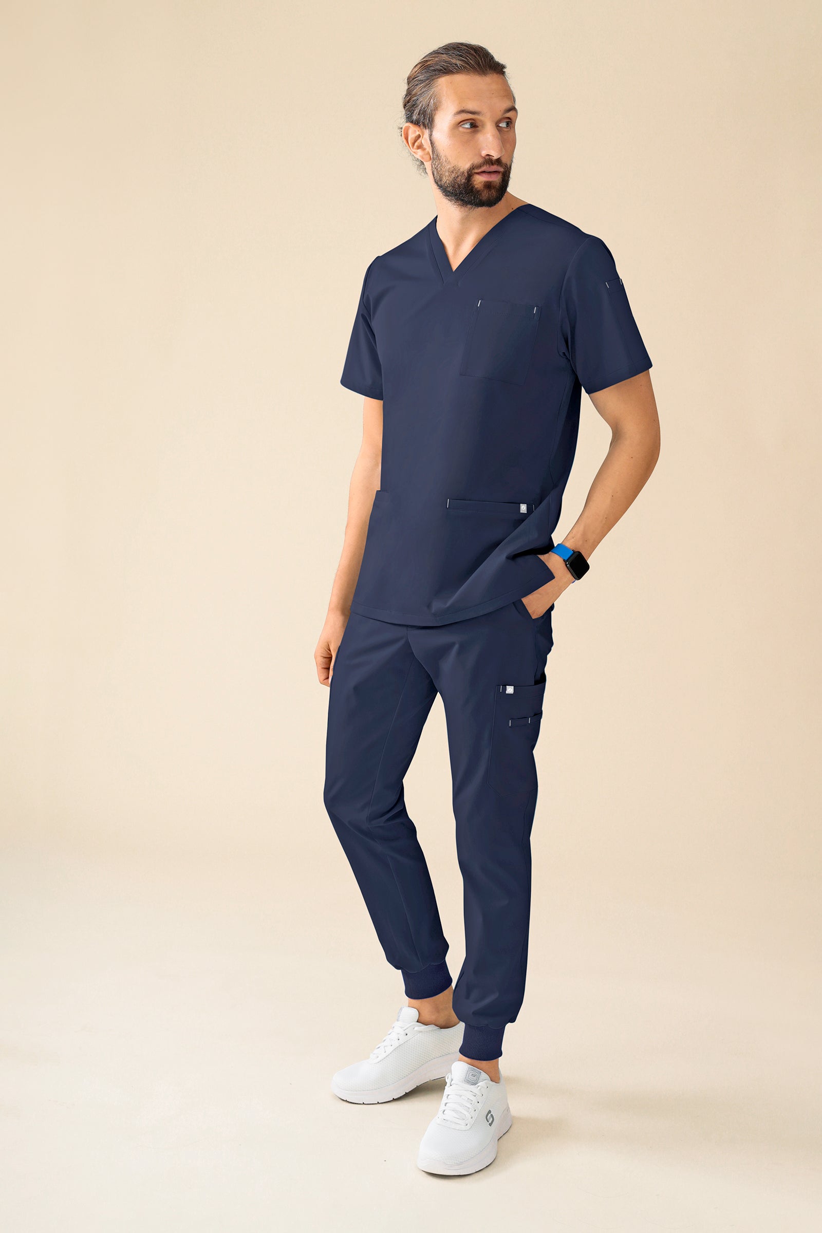 KAERE Schlupfkasack Herren - V-Ausschnitt navy