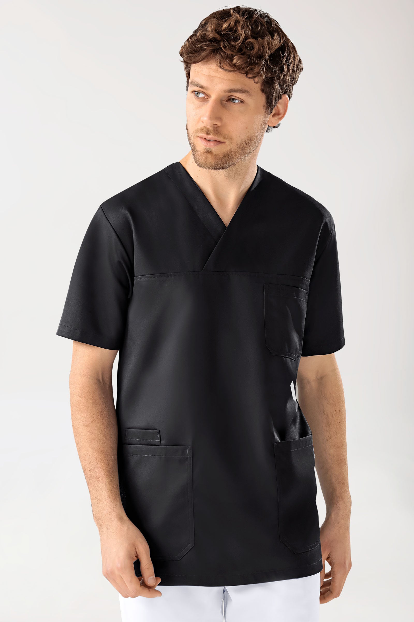 GREEN Schlupfkasack Herren - V-Ausschnitt schwarz