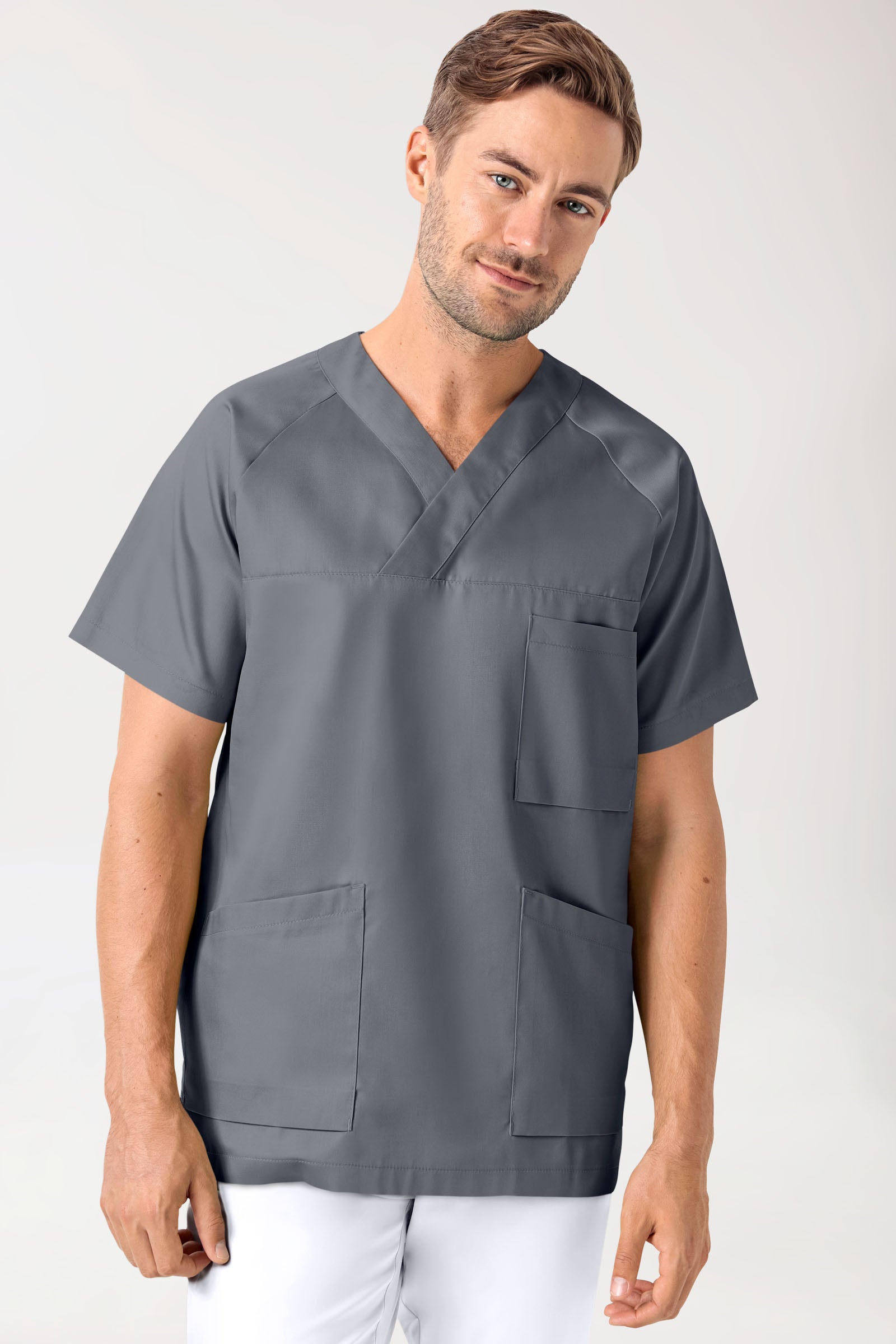 CORE Schlupfkasack Herren - V-Ausschnitt steingrau