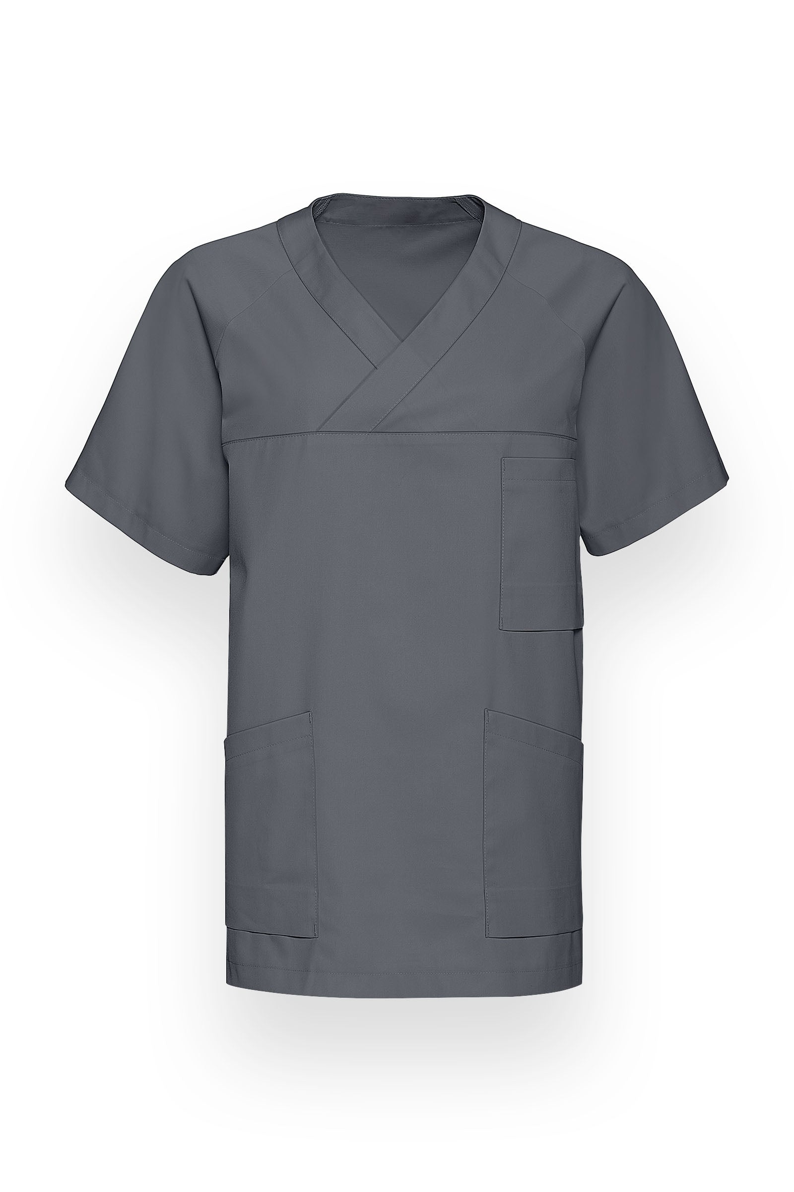DER Kasack-Kasack V-Ausschnitt Unisex steingrau
