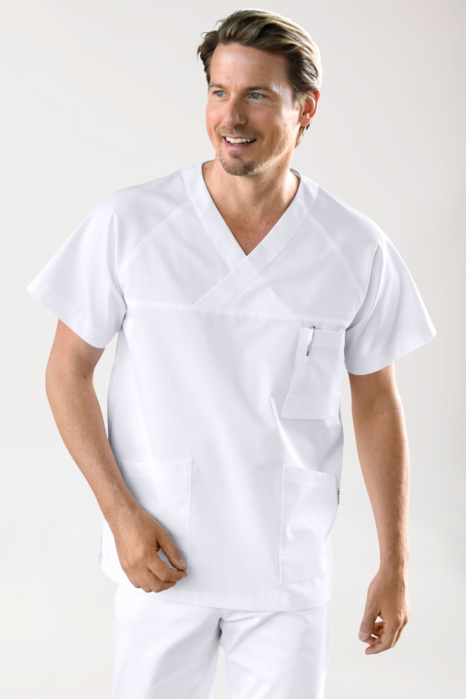 CORE Schlupfkasack Herren - V-Ausschnitt weiss