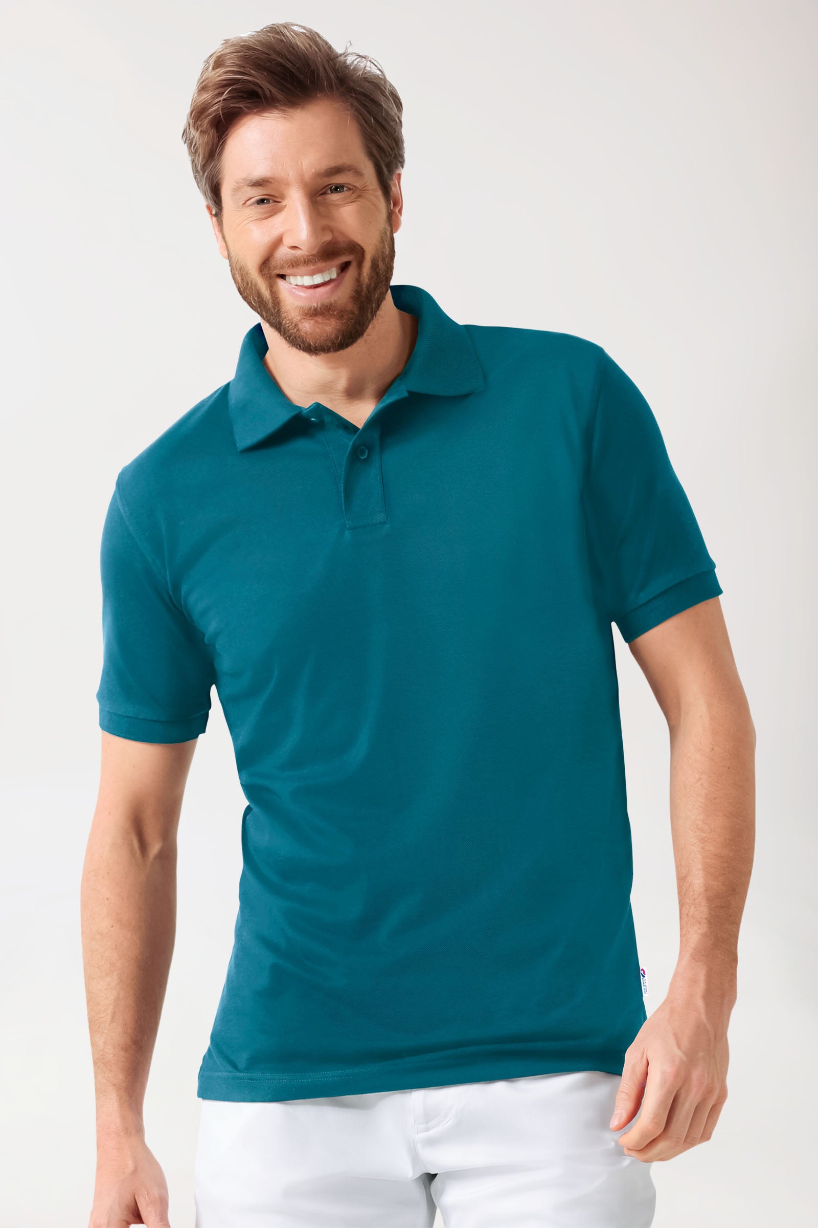 Stretch Shirt Herren - Polokragen petrol