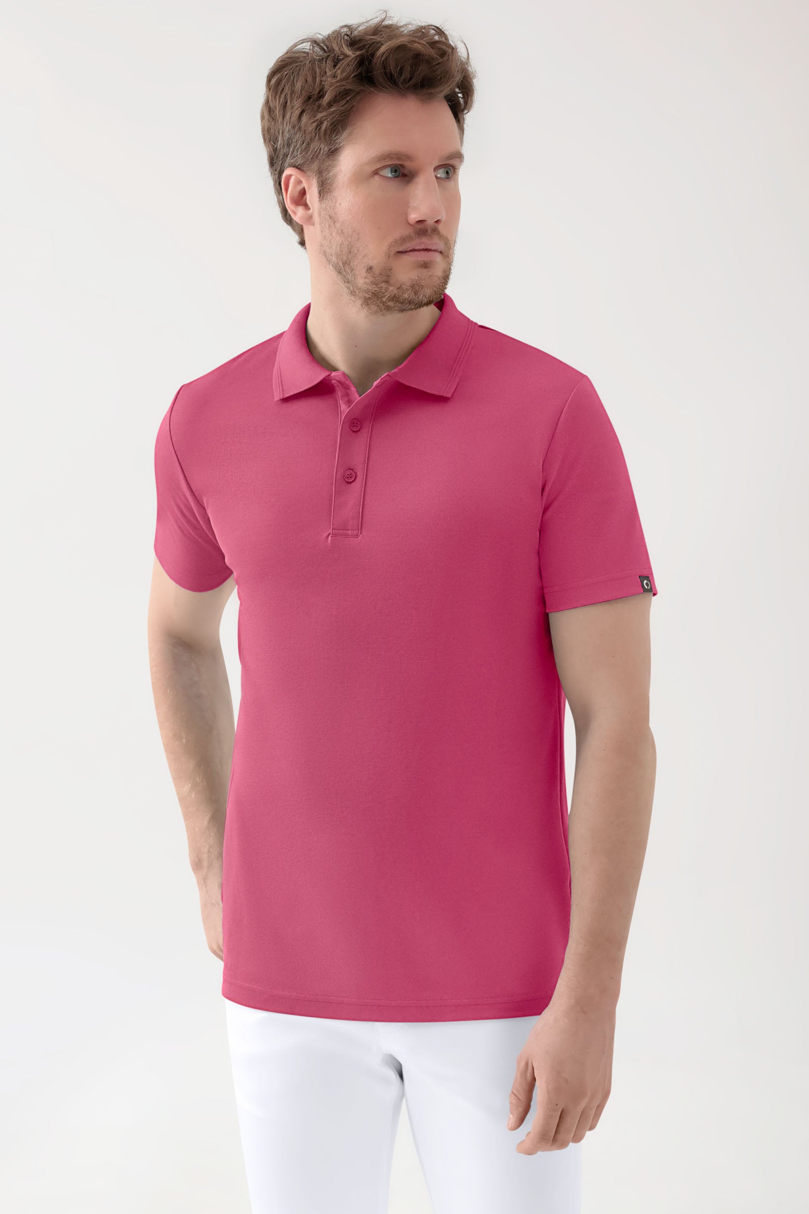COMFY FLEX Stretch Shirt Herren - Polokragen rosenholz