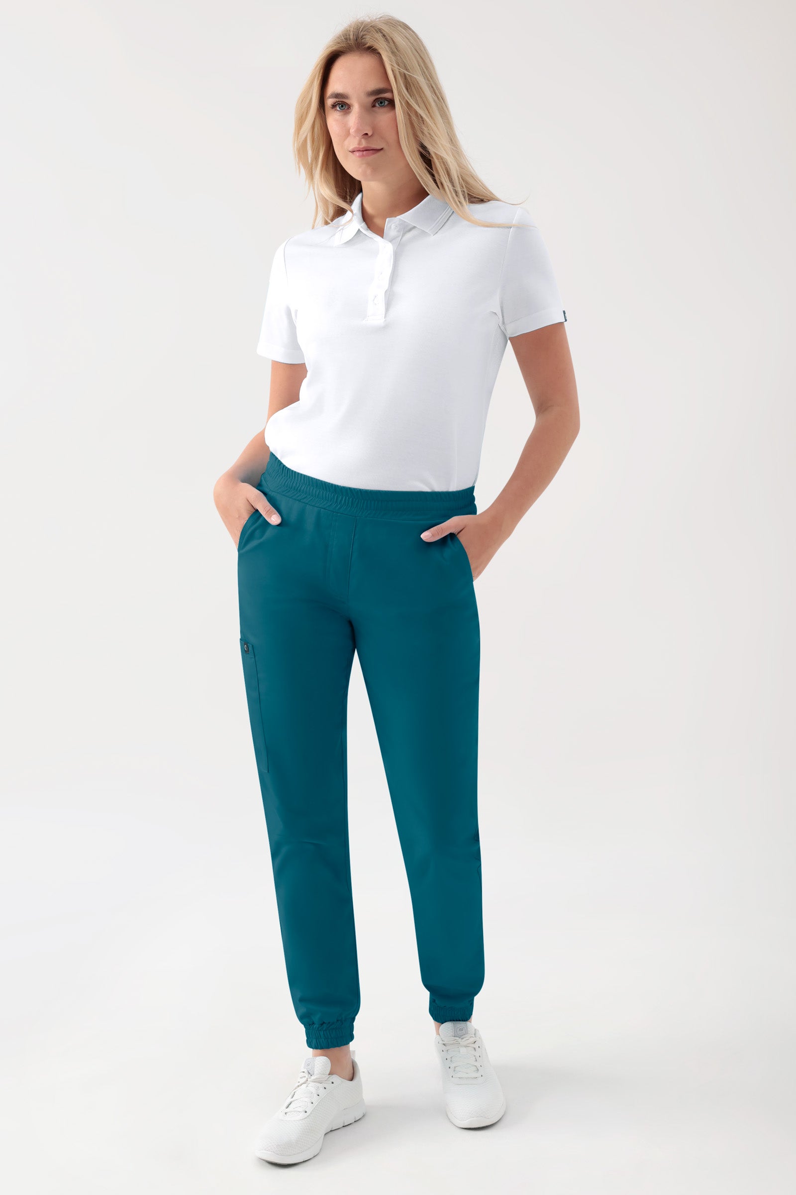 GREEN Stretch Hose Damen - Jogpants Style petrol