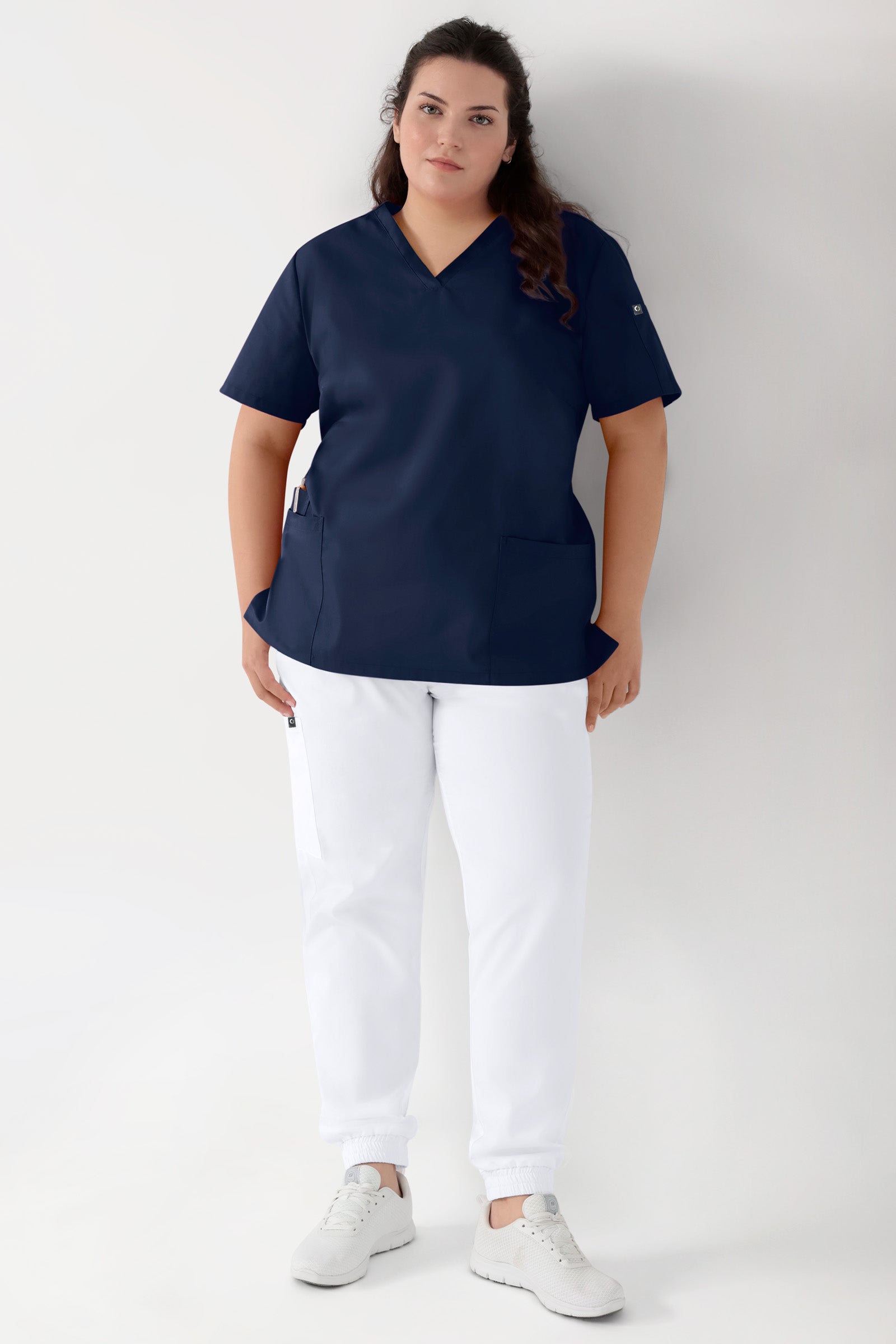 GREEN Stretch Schlupfkasack Damen - V-Ausschnitt navy, Vue de face