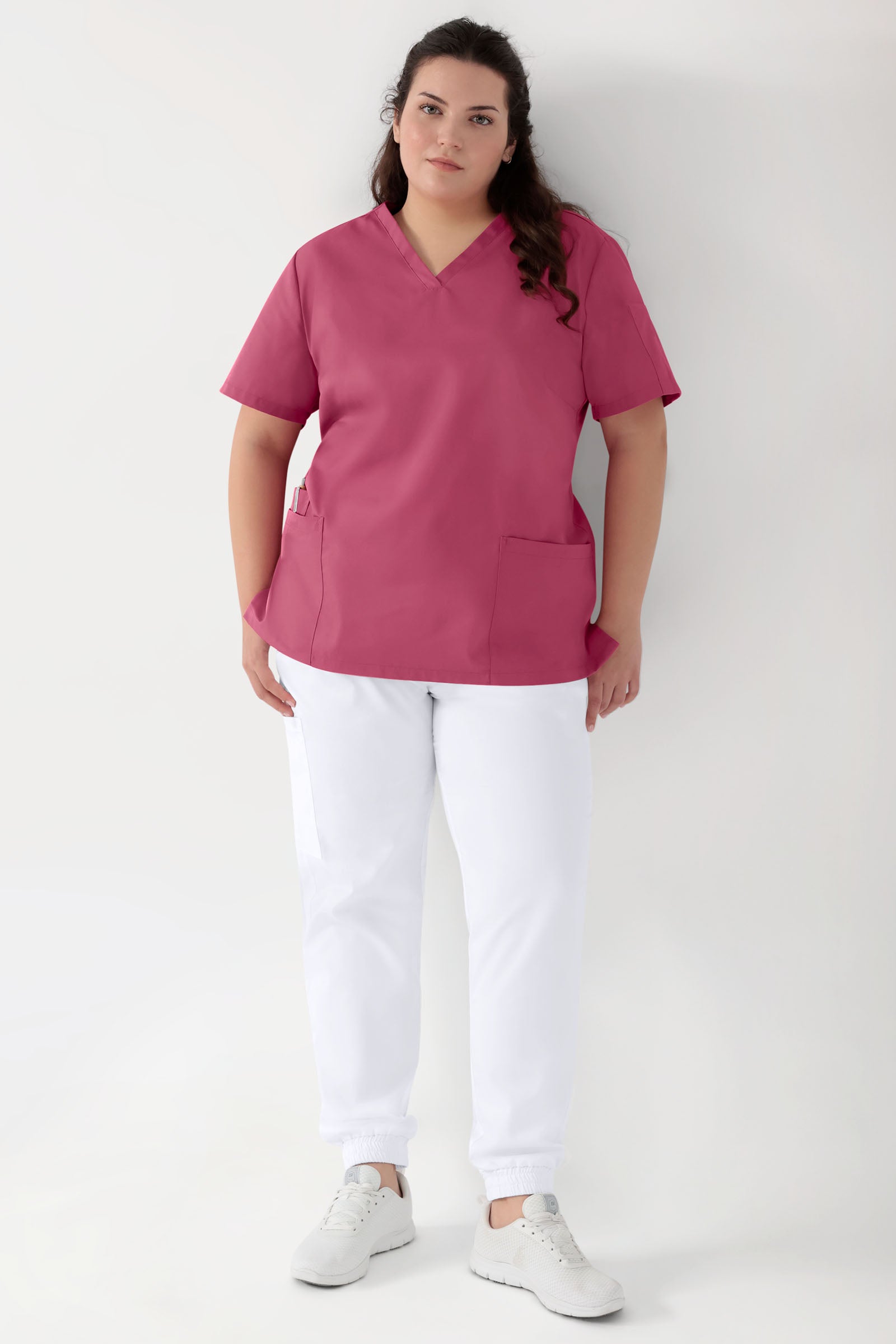 GREEN Stretch Schlupfkasack Damen - V-Ausschnitt rosenholz, Vue de face