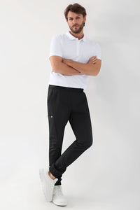 GREEN Stretch Hose Herren - Jogpants Style schwarz