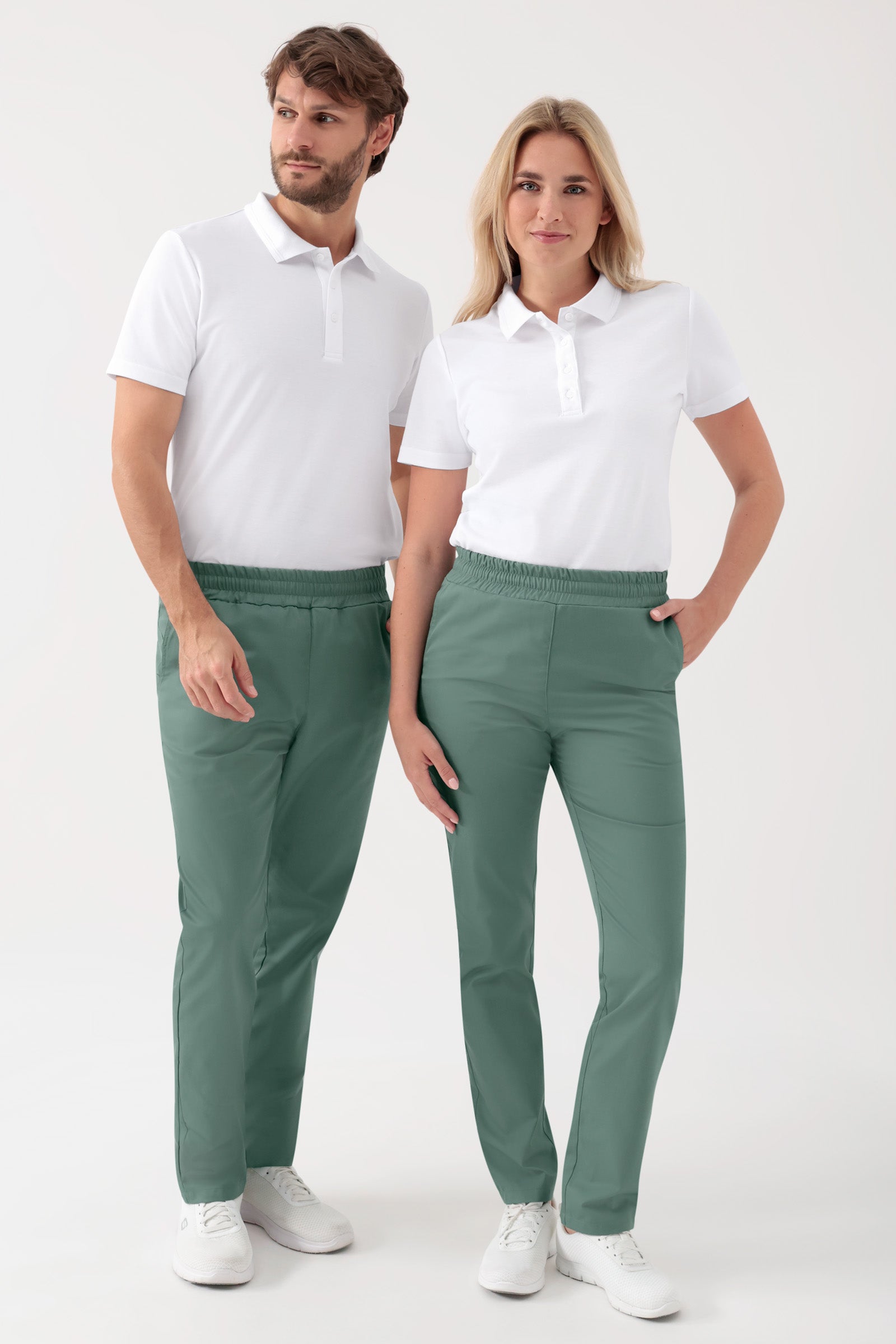 GREEN Stretch Hose Unisex - Rundumgummibund dunkelgrün