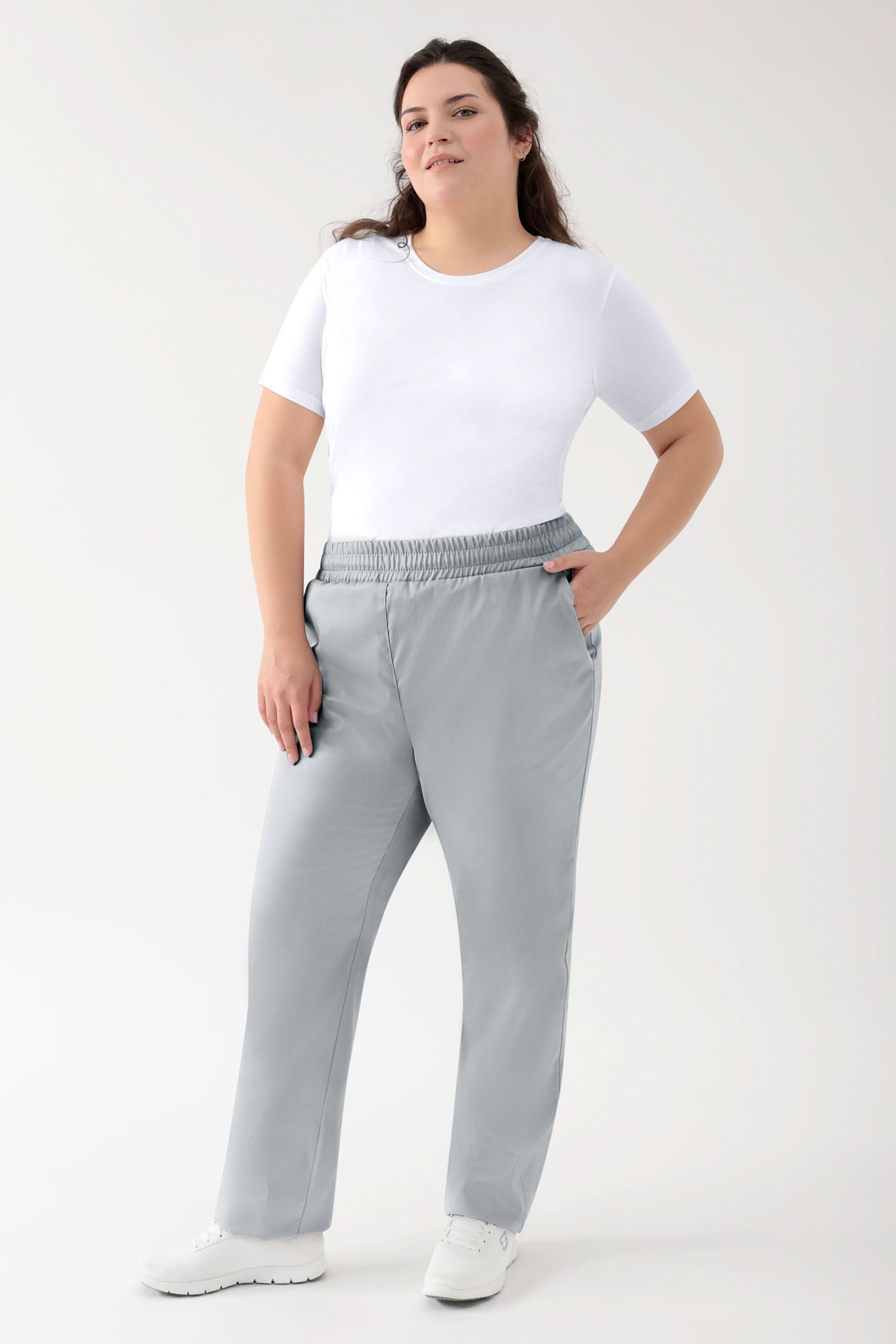 GREEN Stretch Hose Unisex - Rundumgummibund perlgrau, Vue de face