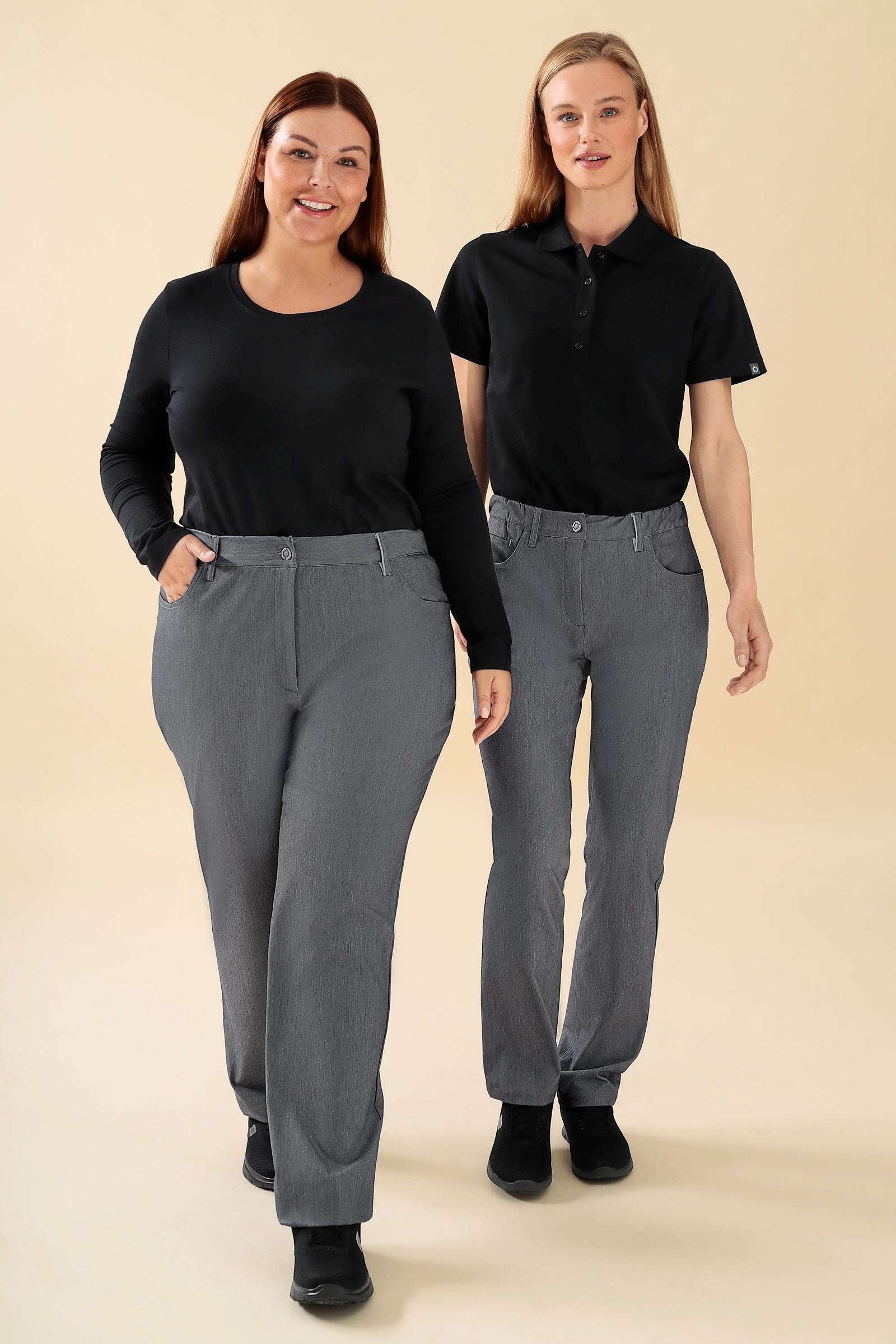 KAERE Hose Damen - 5-Pocket grau melange, Vue de face