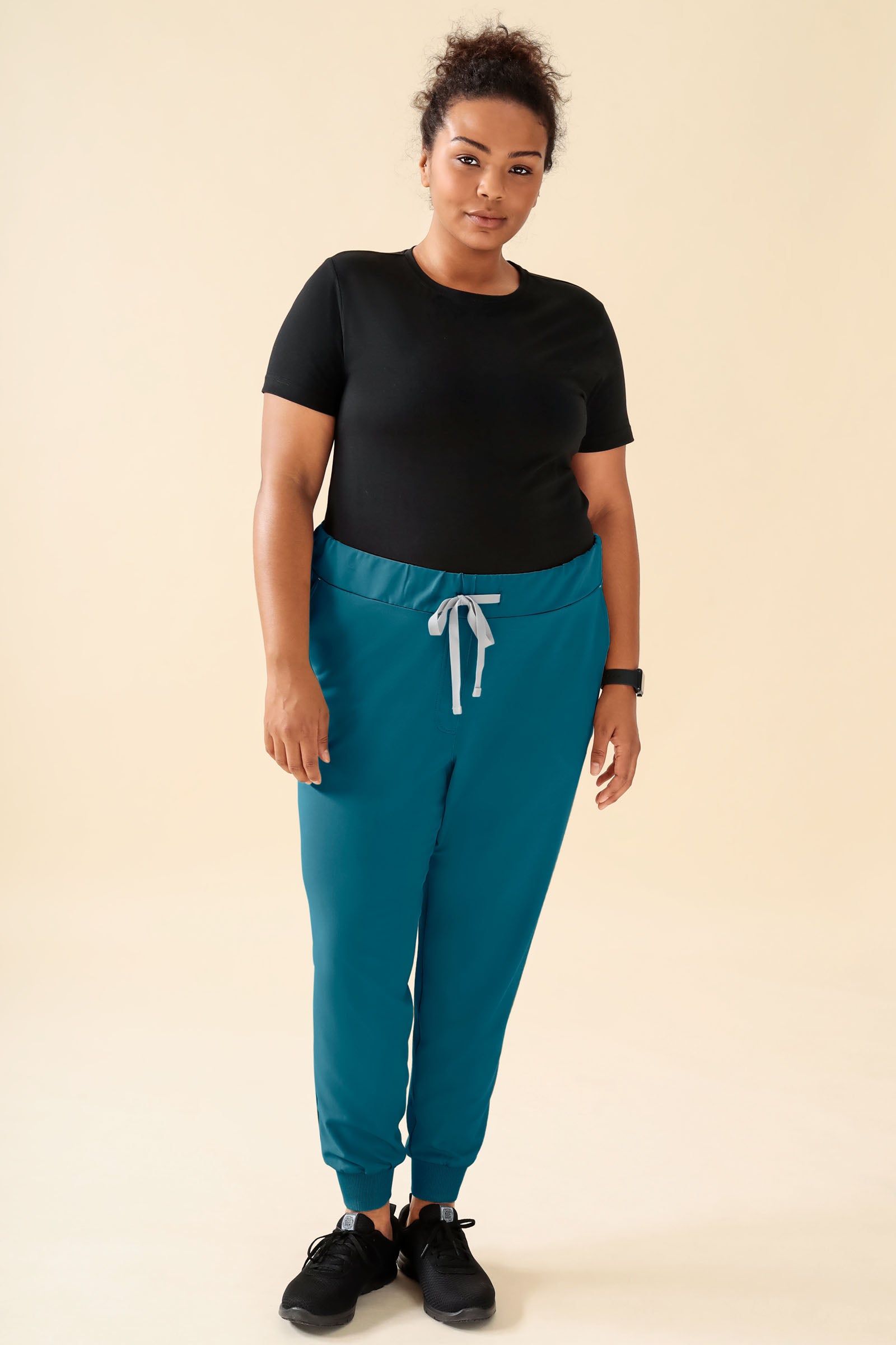 KAERE Hose Damen - Saumbündchen ohne Beintaschen petrol, Vue de face