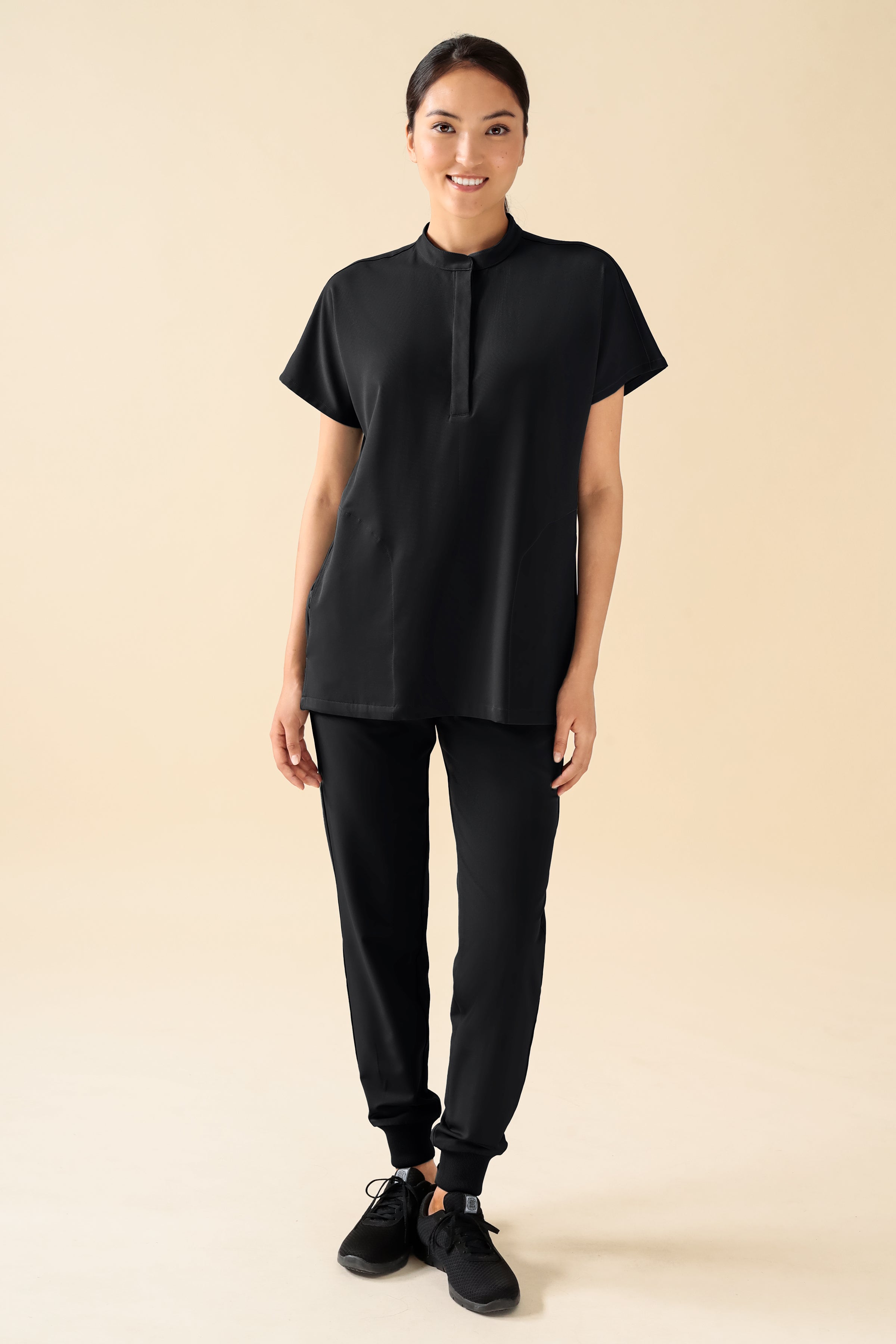 KAERE Hose Damen - Saumbündchen ohne Beintaschen schwarz, Vue de face