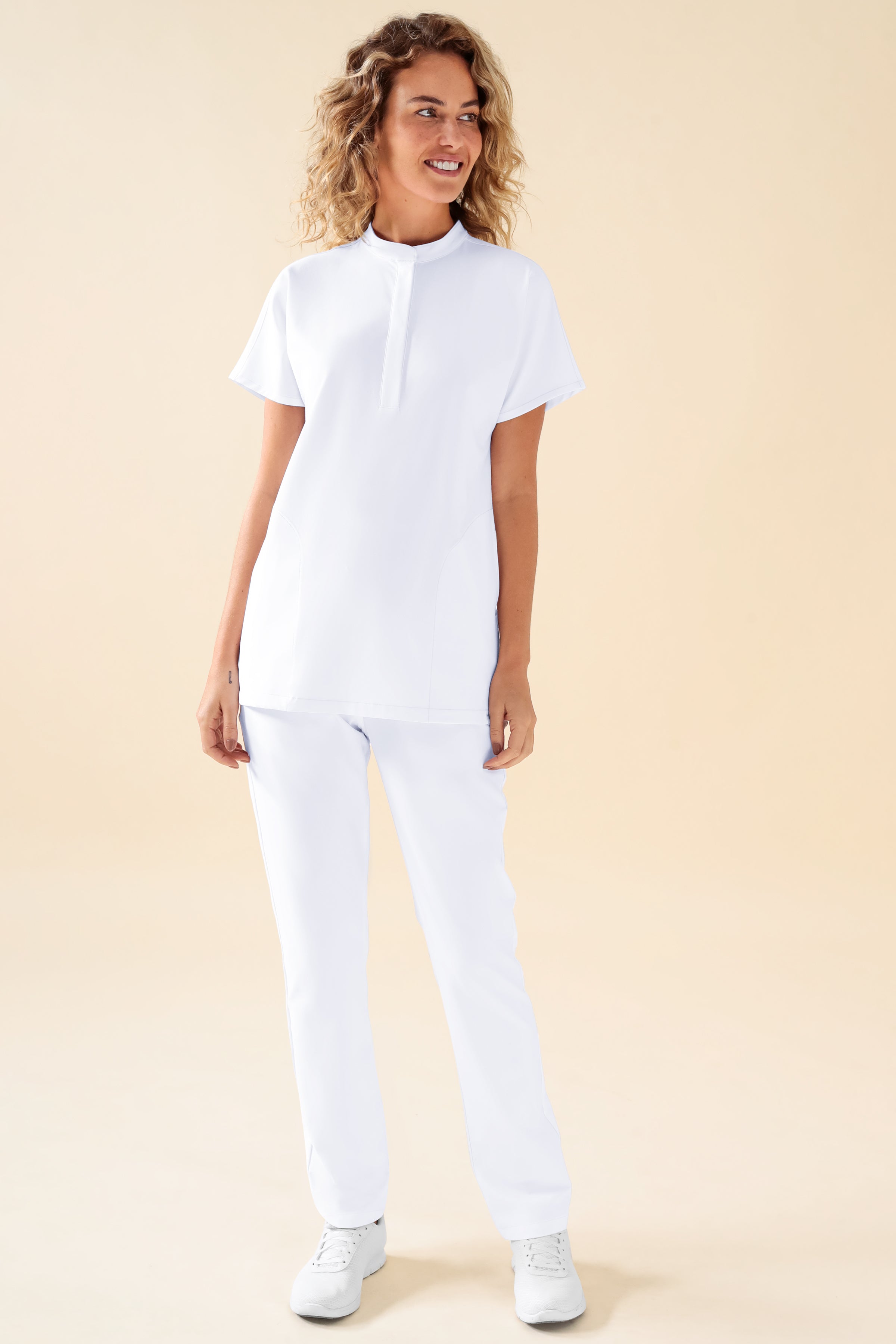 KAERE Hose Damen - gerader Saum ohne Beintaschen weiss, Vue de face