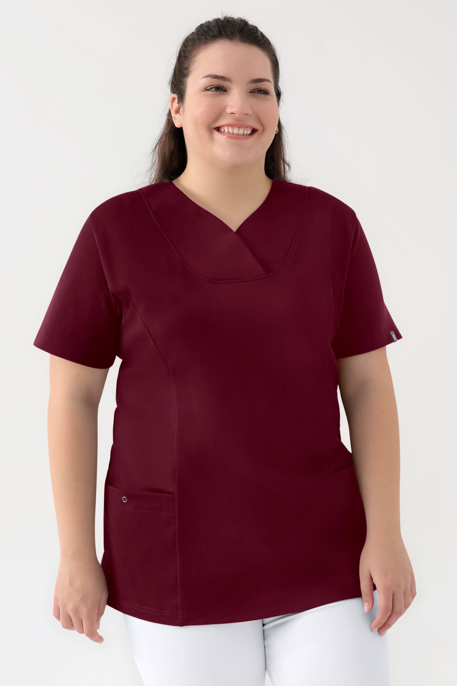 COMFY FLEX Stretch Schlupfkasack Damen - Herzausschnitt bordeaux, Vue de face