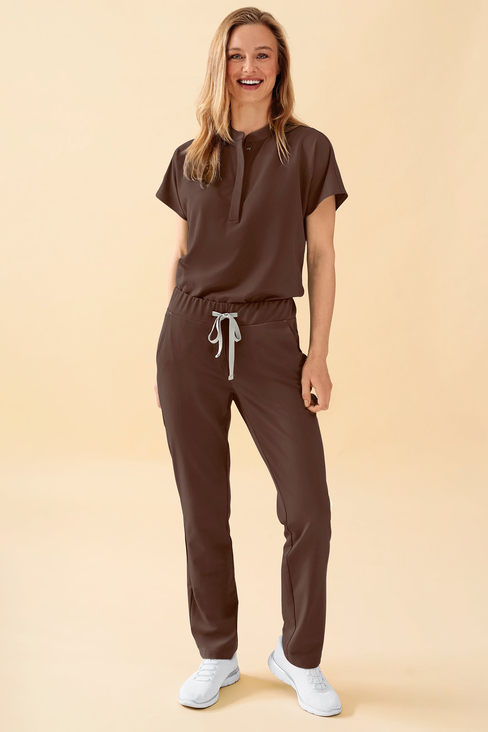KAERE Schlupfkasack Damen - Stehkragen coffee