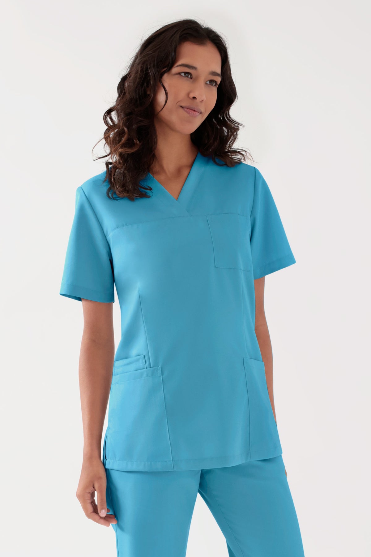 TENCEL™ Schlupfkasack Damen - V-Ausschnitt dark türkis