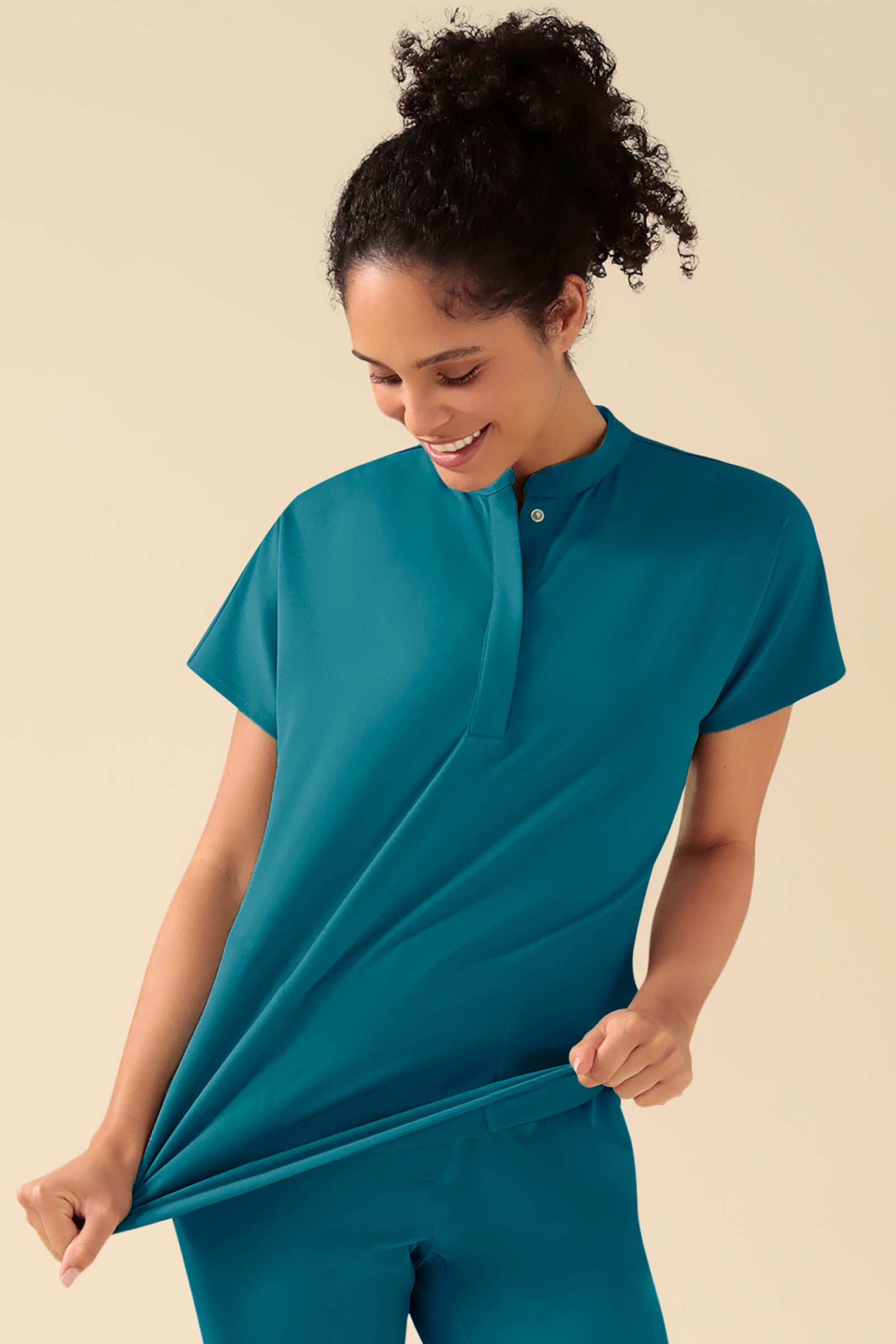 KAERE Schlupfkasack Damen - Stehkragen petrol