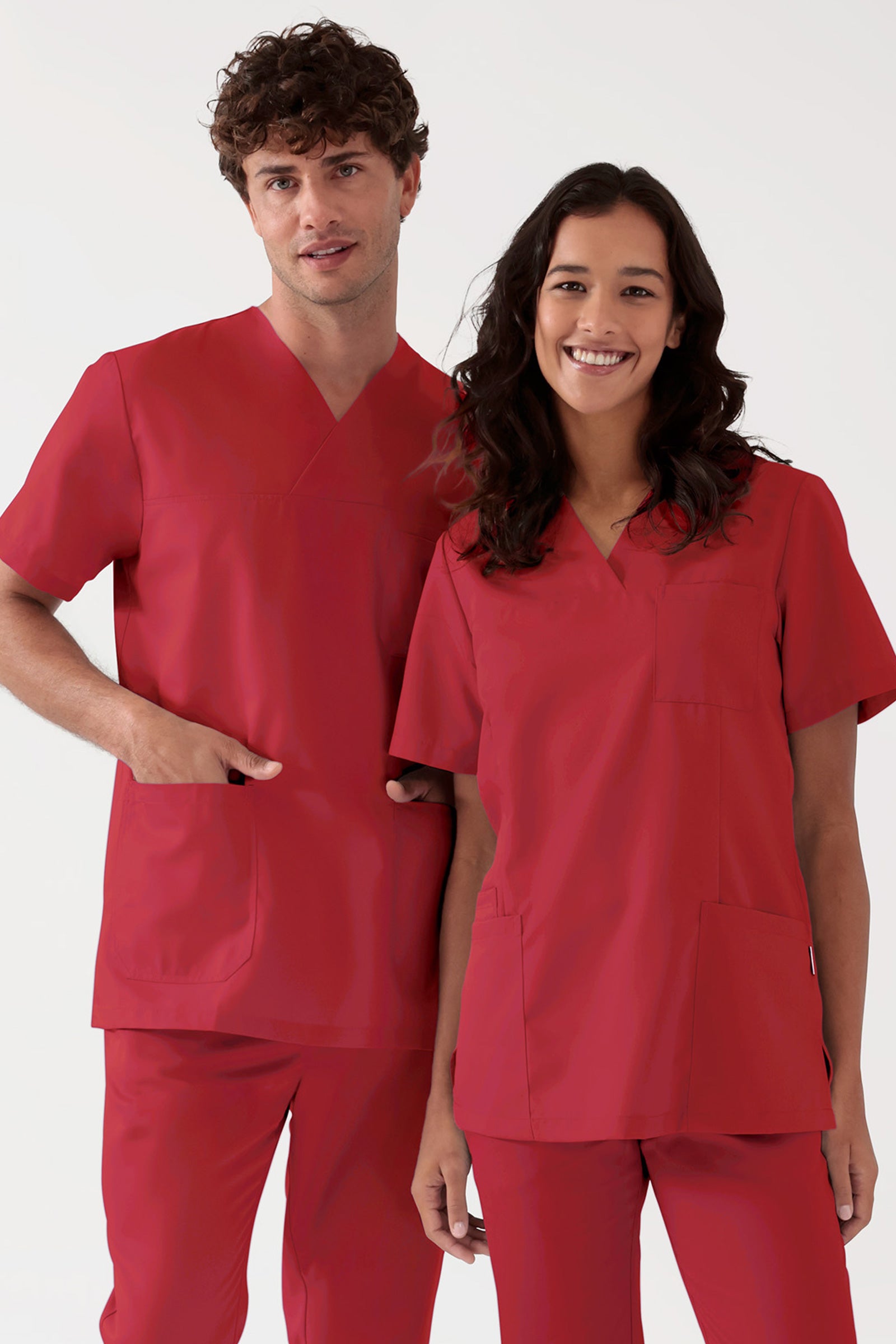 TENCEL™ Schlupfkasack Damen - V-Ausschnitt rot, Vue de face