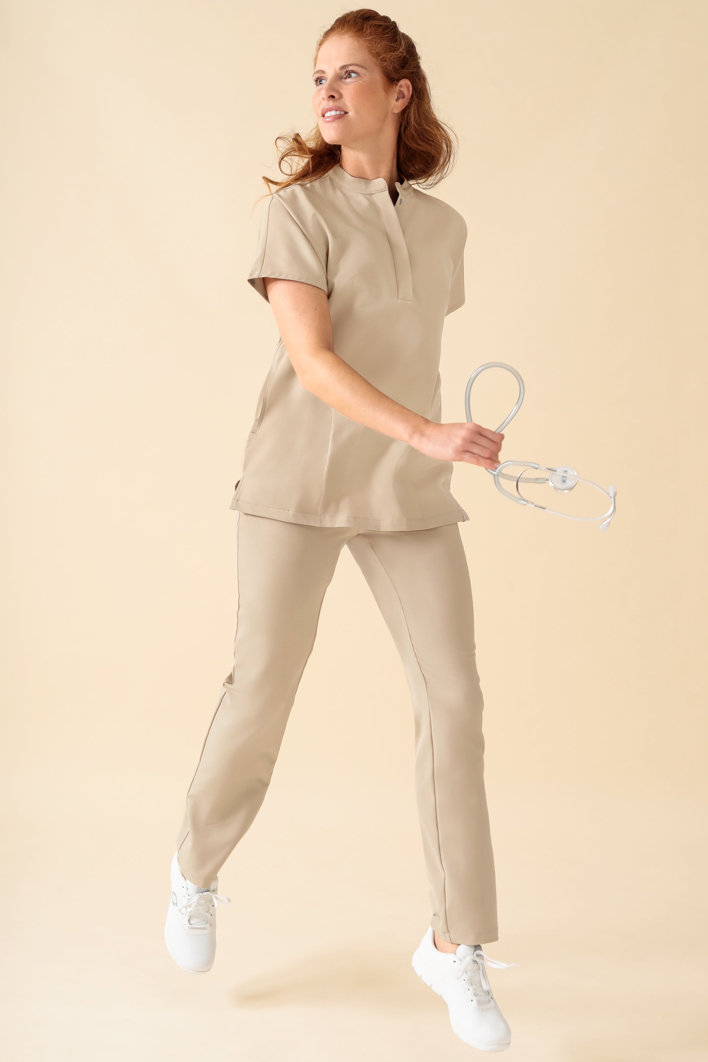 KAERE Schlupfkasack Damen - Stehkragen sand