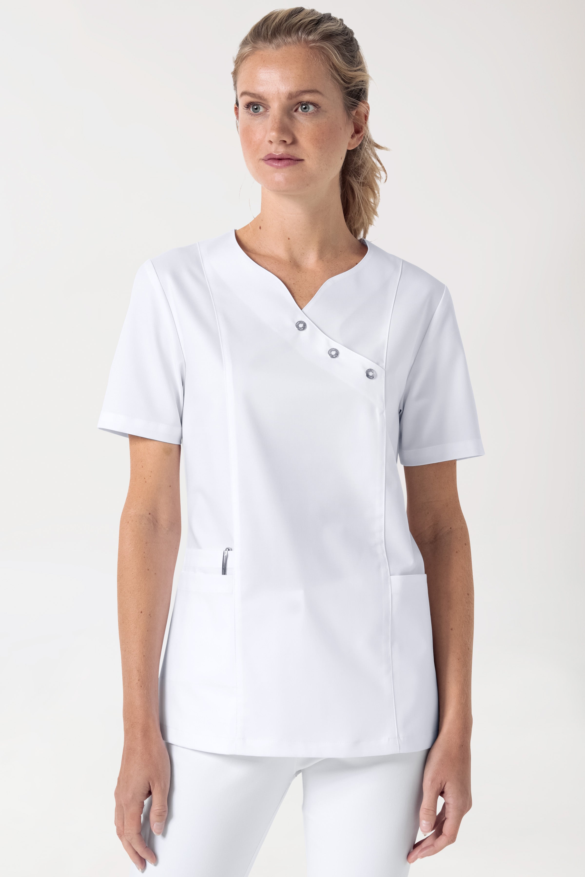 Schlupfkasack Damen - Stretch weiss, Vue de face