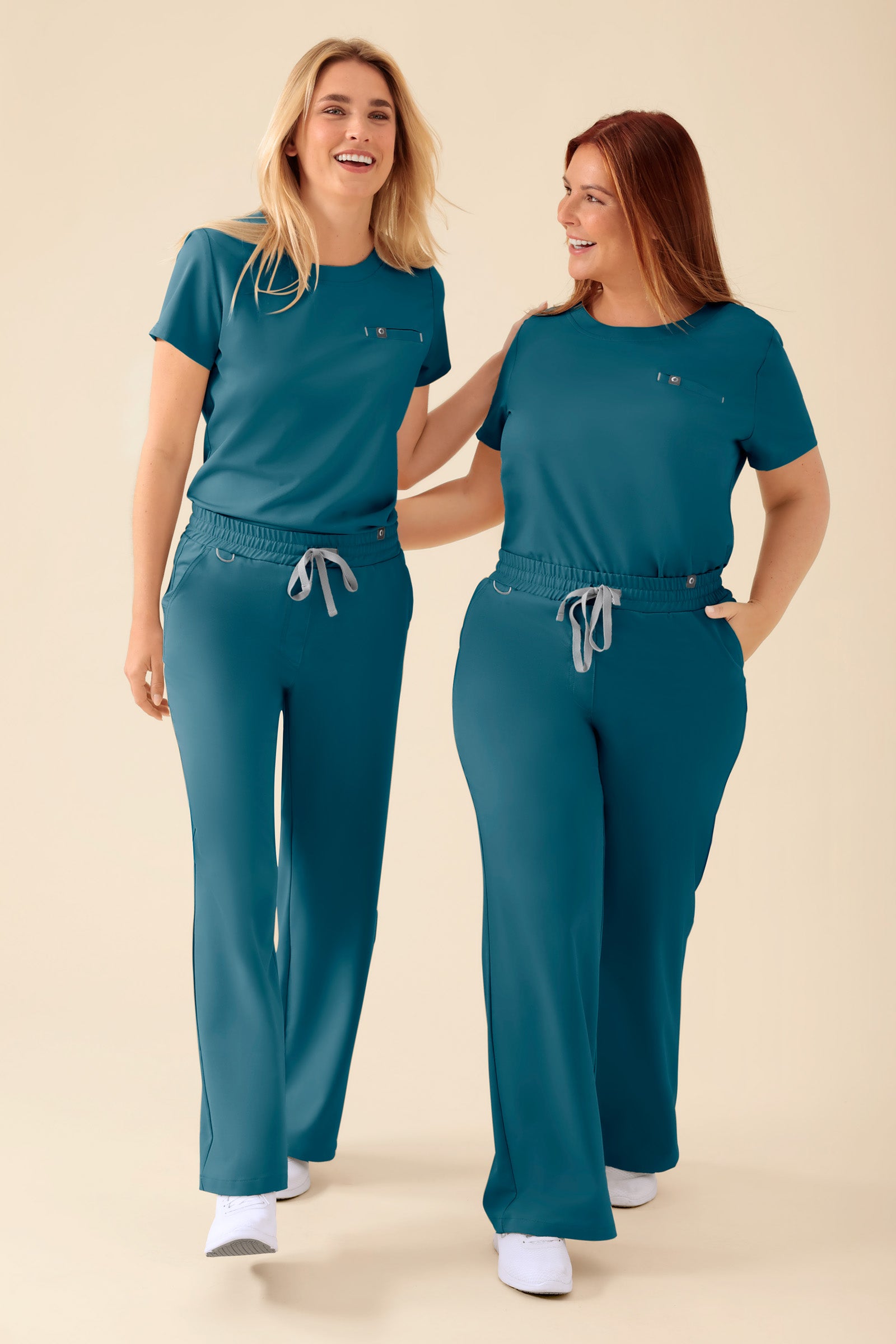 KAERE Shirt Damen - Rundhalsausschnitt petrol, Vue de face