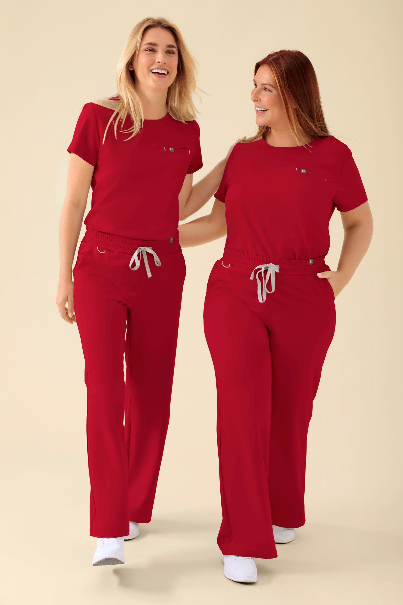 KAERE Shirt Damen - Rundhalsausschnitt rot, Vue de face