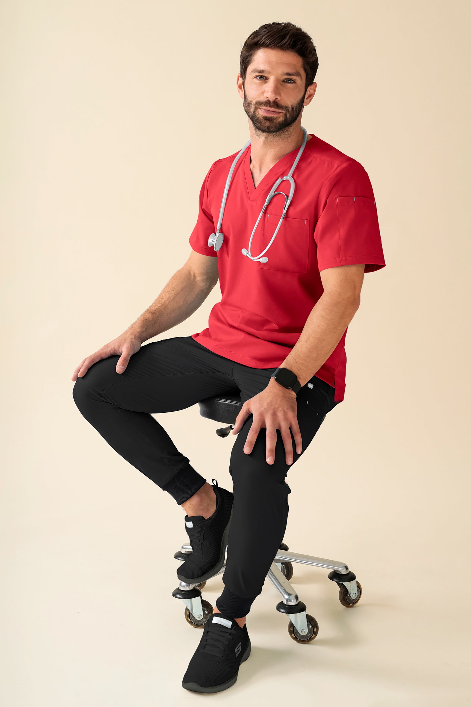 KAERE Hose Herren - Saumbündchen Kurzgr. mit Beintaschen schwarz, Vue de face