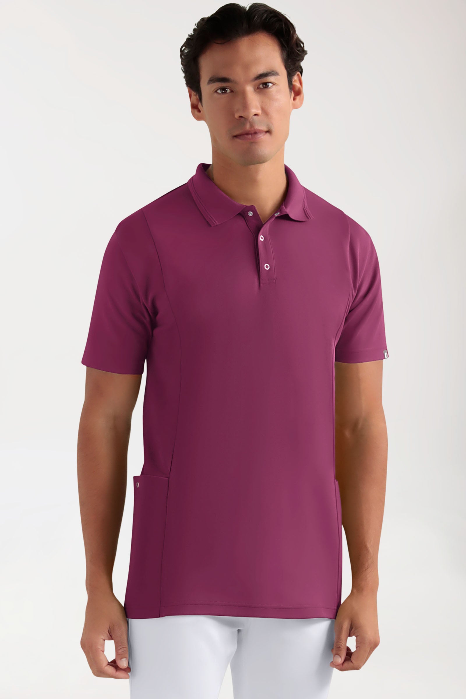 COMFY FLEX Stretch Schlupfkasack Herren - Polokragen berry, Vue de face