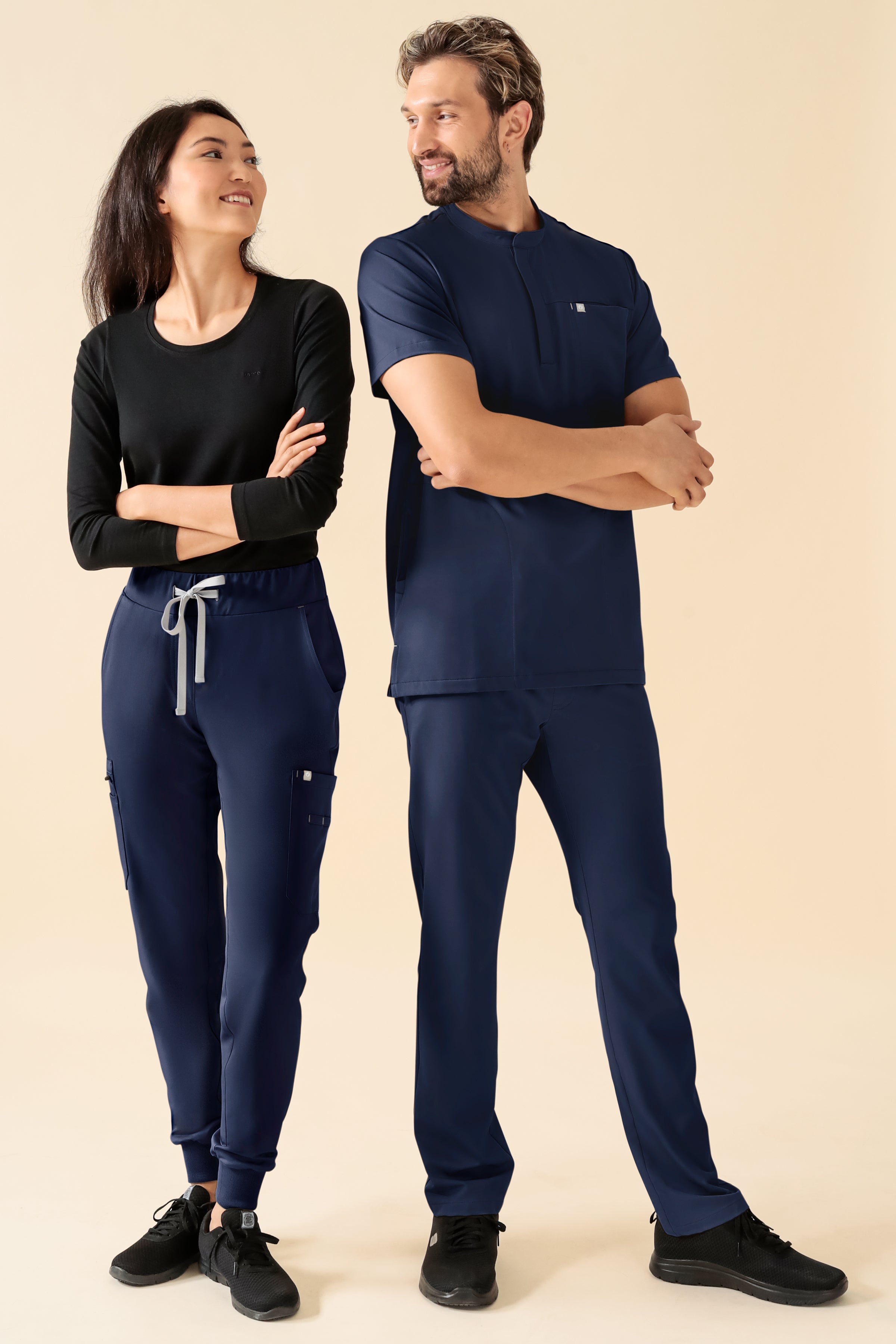 KAERE Schlupfkasack Herren - Stehkragen navy, Vue de face