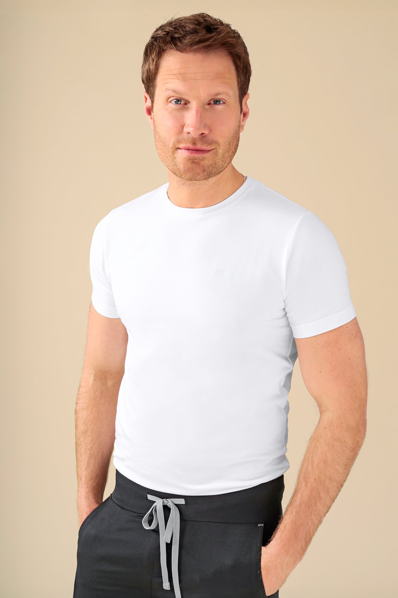 KAERE Shirt Herren - Kurzarm weiss, Vue de face